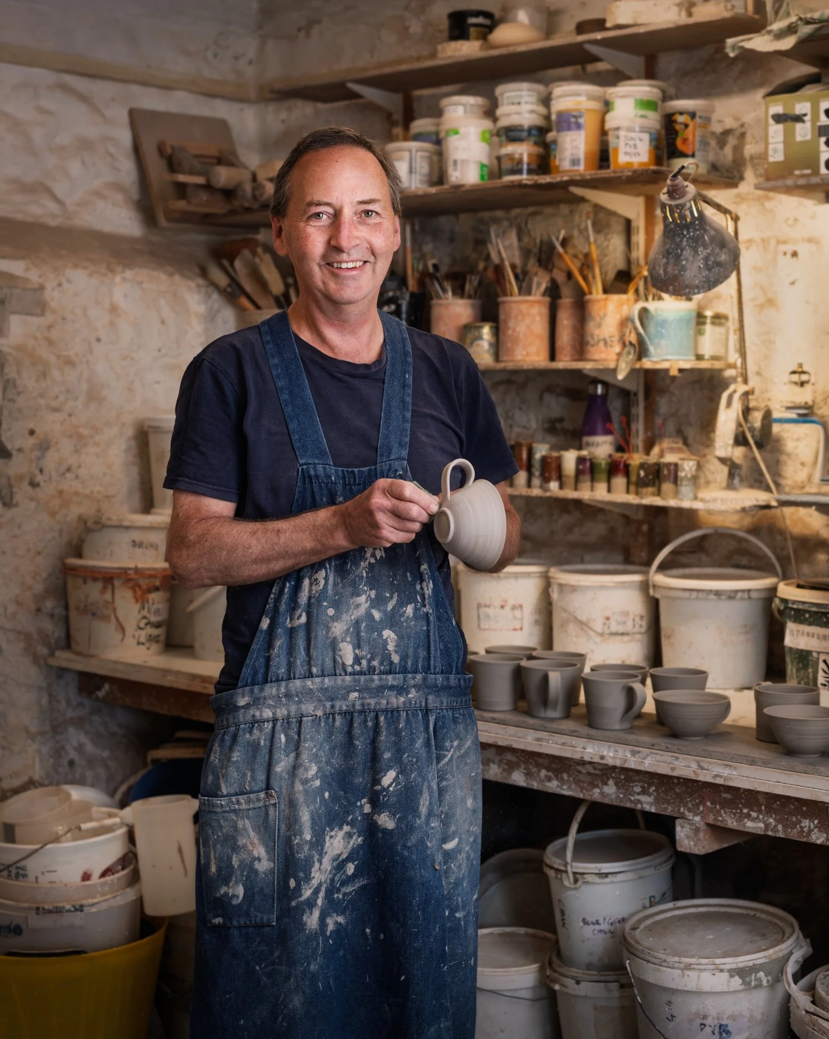 Such a gentleman; the delightful, Harry Anderson ( @harrytownmillpottery ) of Town Mill Pottery, Lyme Regis, photographed for the &ldquo;I am Lyme&rdquo; project. 

Kept things simple with this portrait using one light. This was positioned so that th