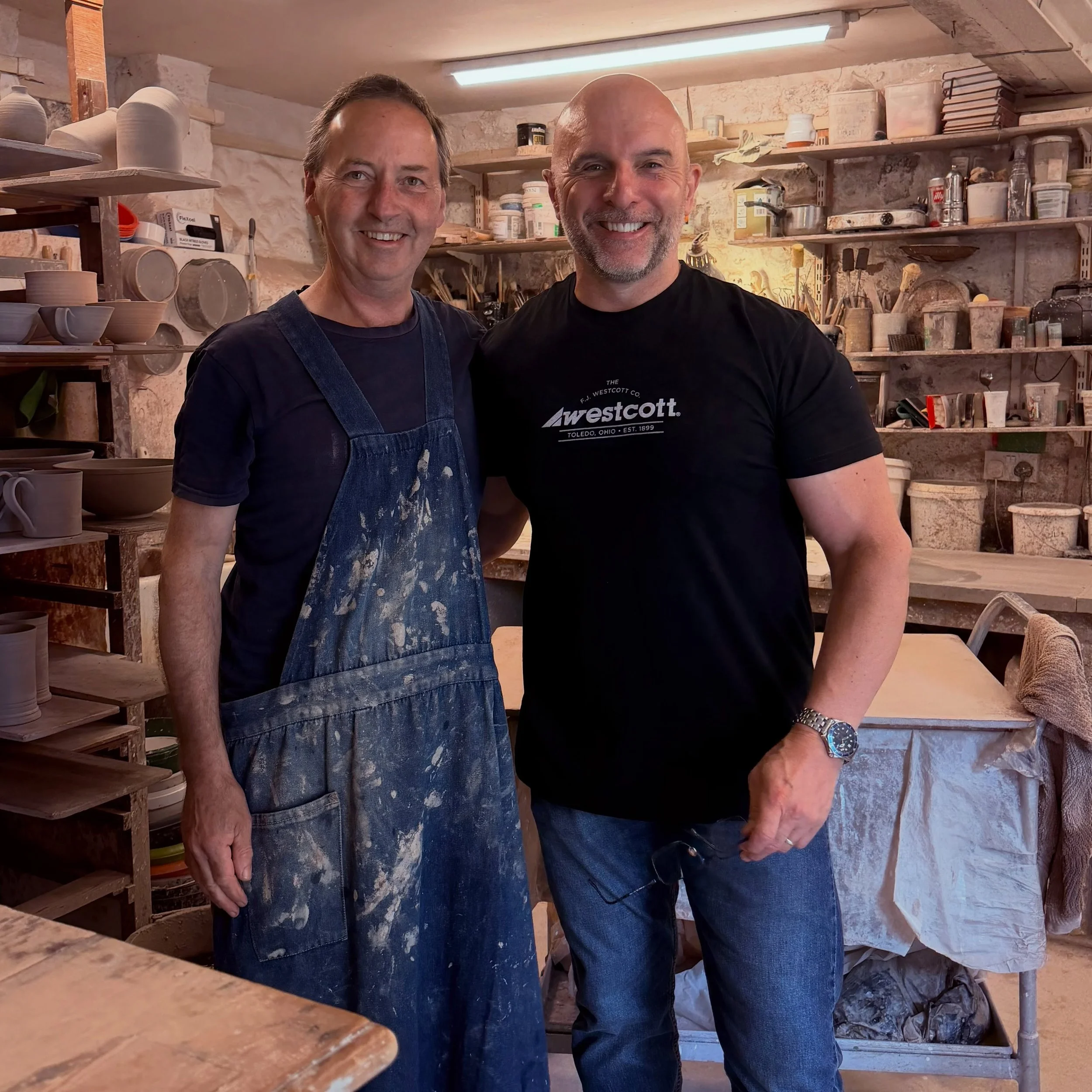 Fantastic start to the day photographing the delightful @harrytownmillpottery for my &ldquo;I am Lyme&rdquo; project. 

Opted for one light but also incorporated the lighting in the room from the lamp and ceiling. 

Westcott FJ250
Westcott Rapid Box 