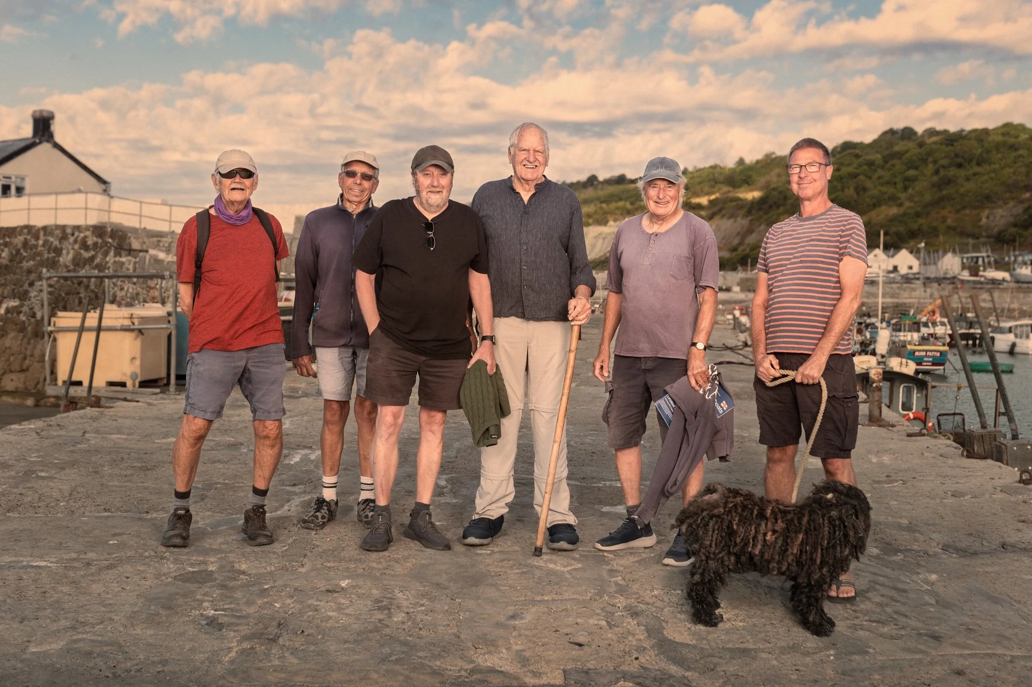 Seven days a week, come rain or shine, these gentlemen walk the Cobb at 7.35 in the morning. 
Each of them is very well known in Lyme. I&rsquo;ve lost count of the times someone has told me that if you ever needed help, these would be the first men s
