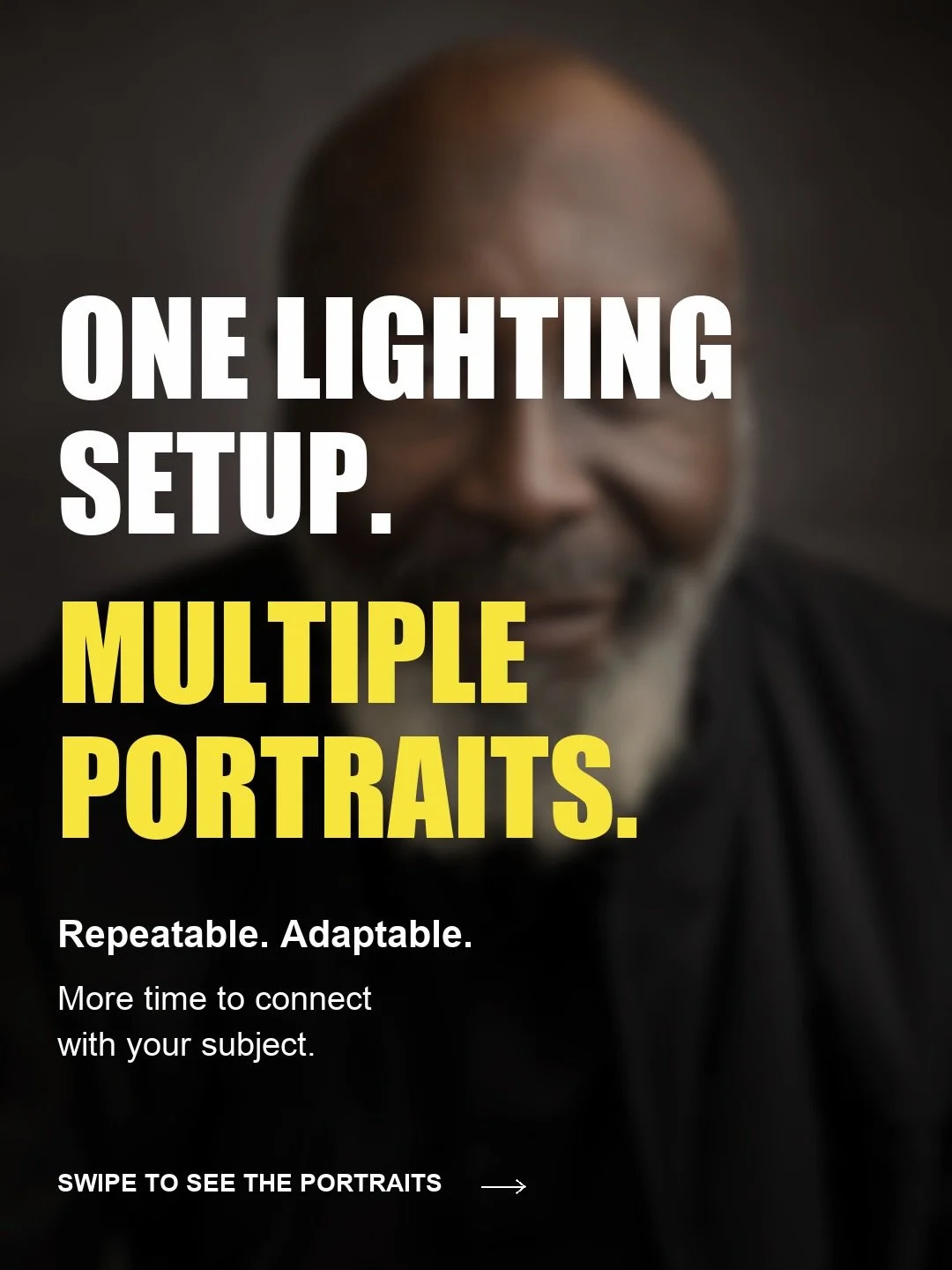 One lighting setup. Multiple portraits.
All photographed on the Wex shop floor, sometimes with very little space to work in.

🚨AI CONTENT LABEL showing up because I used that to create the lighting diagram on slide 2

I used the Westcott FJ400 II, a