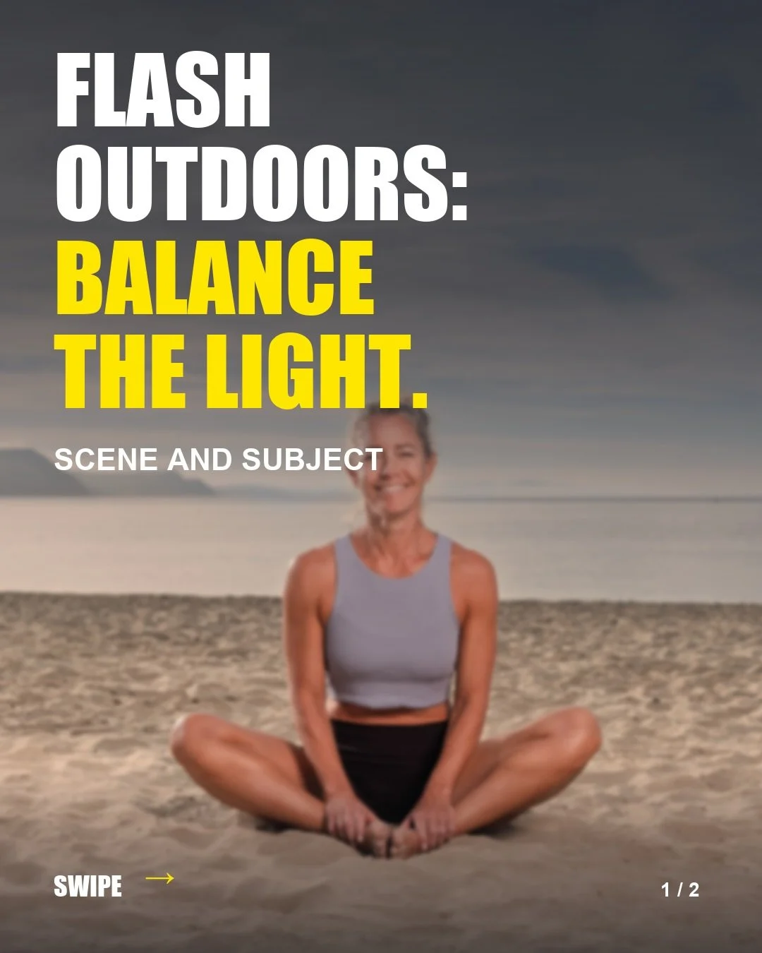 When I take portraits outside on location using flash, I break it down into two steps: set the scene, then light the person. First, with the flash switched off and the camera in manual, I dial in my settings until the background looks how I want it. 