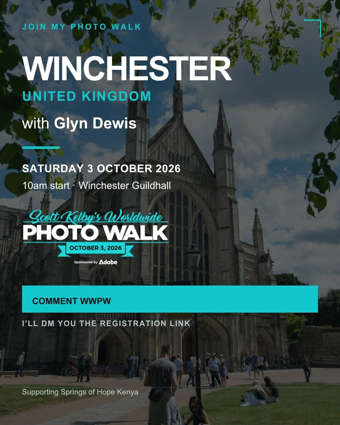 This coming Saturday, 3rd October, I&rsquo;m hosting a Photo Walk in Winchester, UK for the Annual KelbyOne World Wide Photo Walk 2026. 

🚨 Comment &ldquo;WWPW&rdquo; and I&rsquo;ll message you back with the link to Register for Free

Hopefully see 