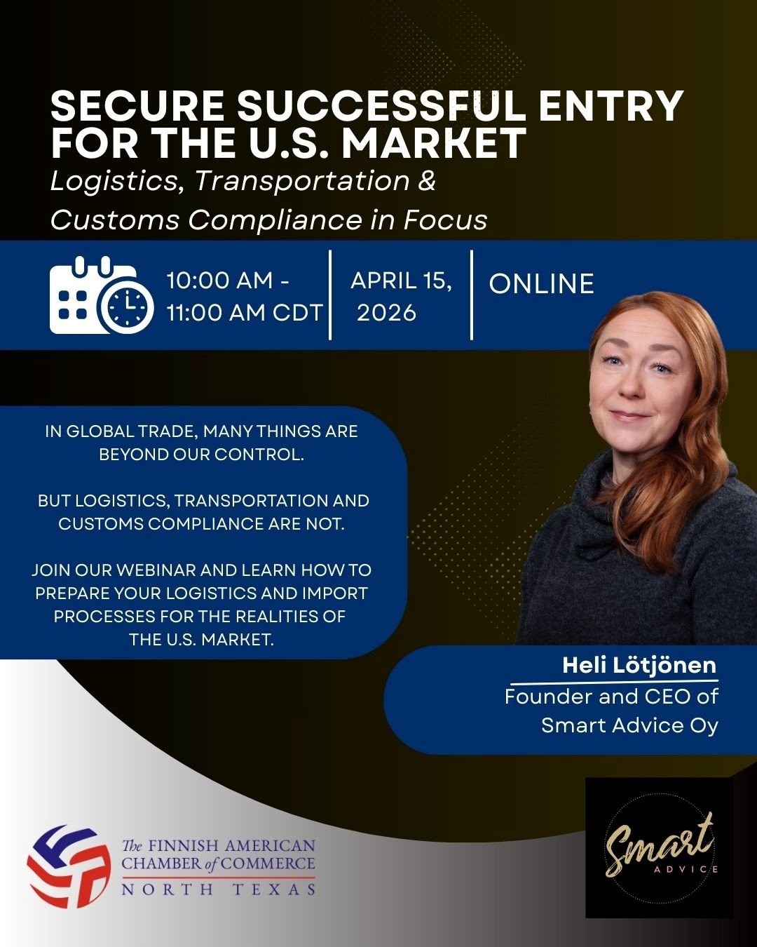 SECURE SUCCESSFUL ENTRY FOR THE U.S. MARKET WEBINAR (April 15 at 10 am CDT)