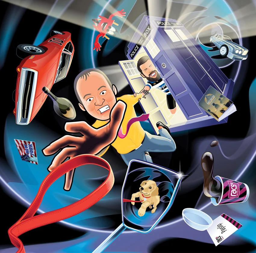 illustration dr who puppy swirling surreal