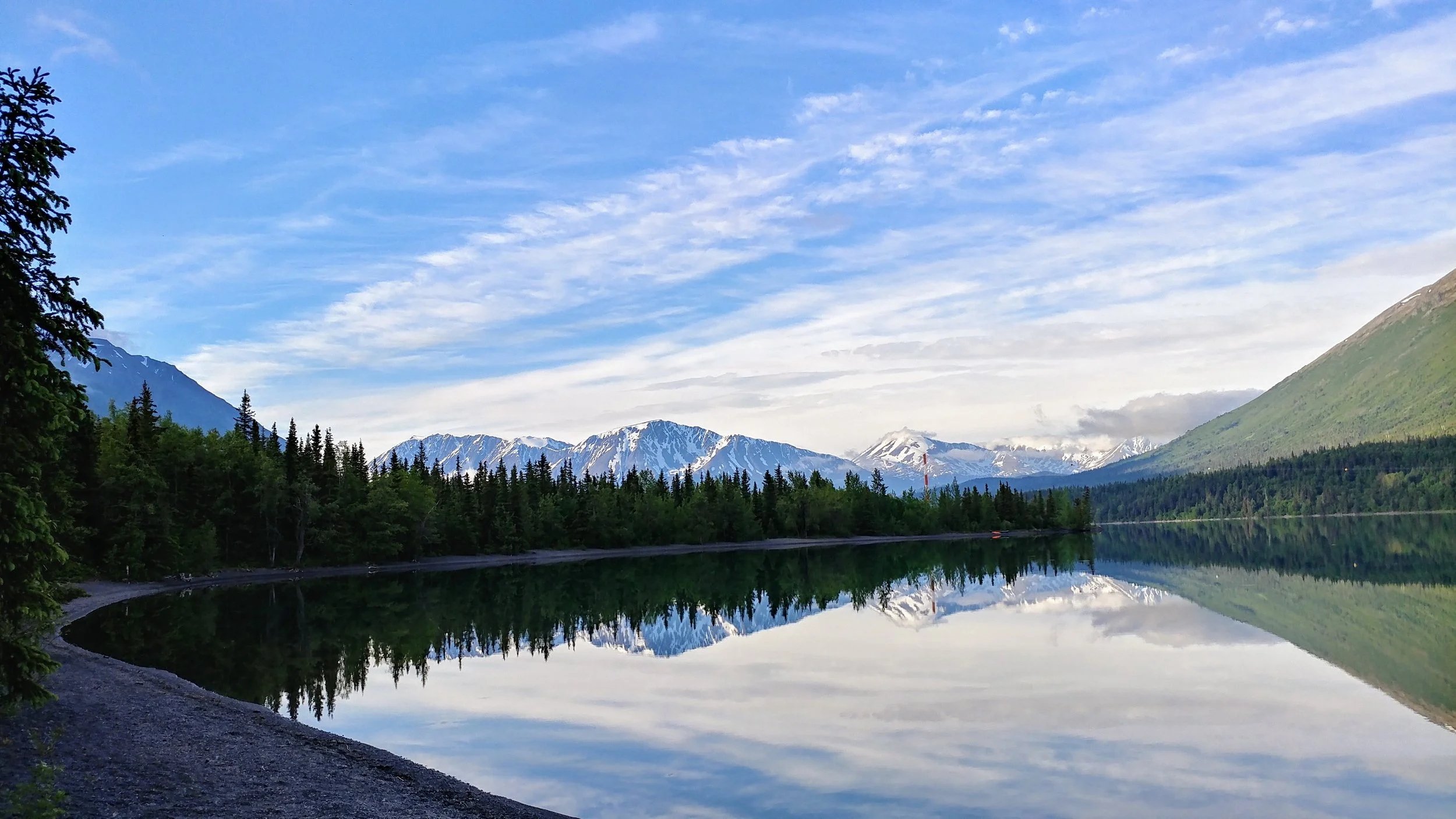 A quiet morning on Kenai Lake - Quartz Creek Campground