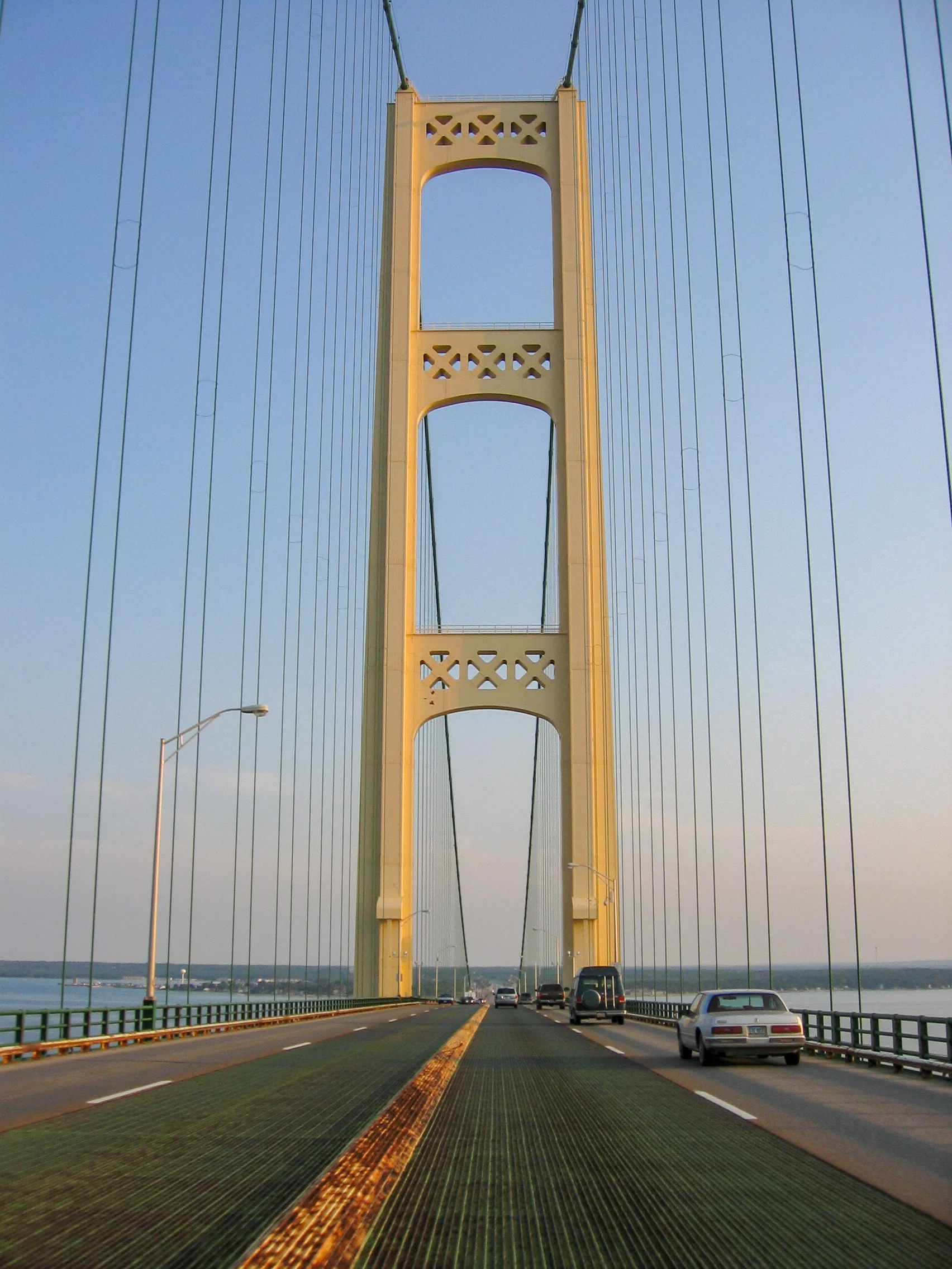 The journey back to the Lower Peninsula across the Mighty Mackinac Bridge.