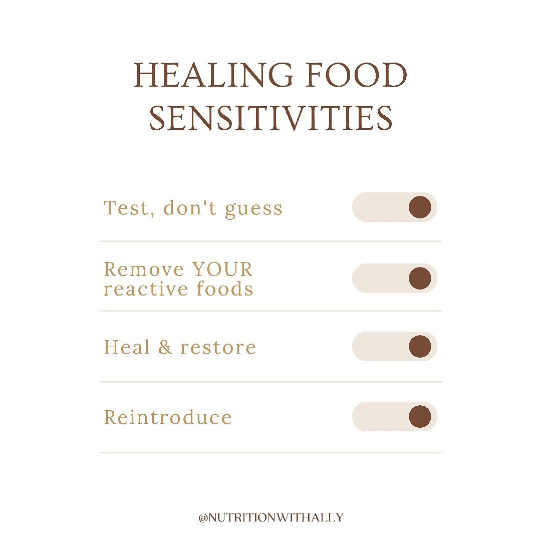 So we've talked about how food sensitivities come to be, ..but now what?
⠀⠀⠀⠀⠀⠀⠀⠀⠀
1. TEST, don't guess: I feel like it's common to want to skip testing (I did for a long time, I get it) but having the concrete information right in front of you rathe