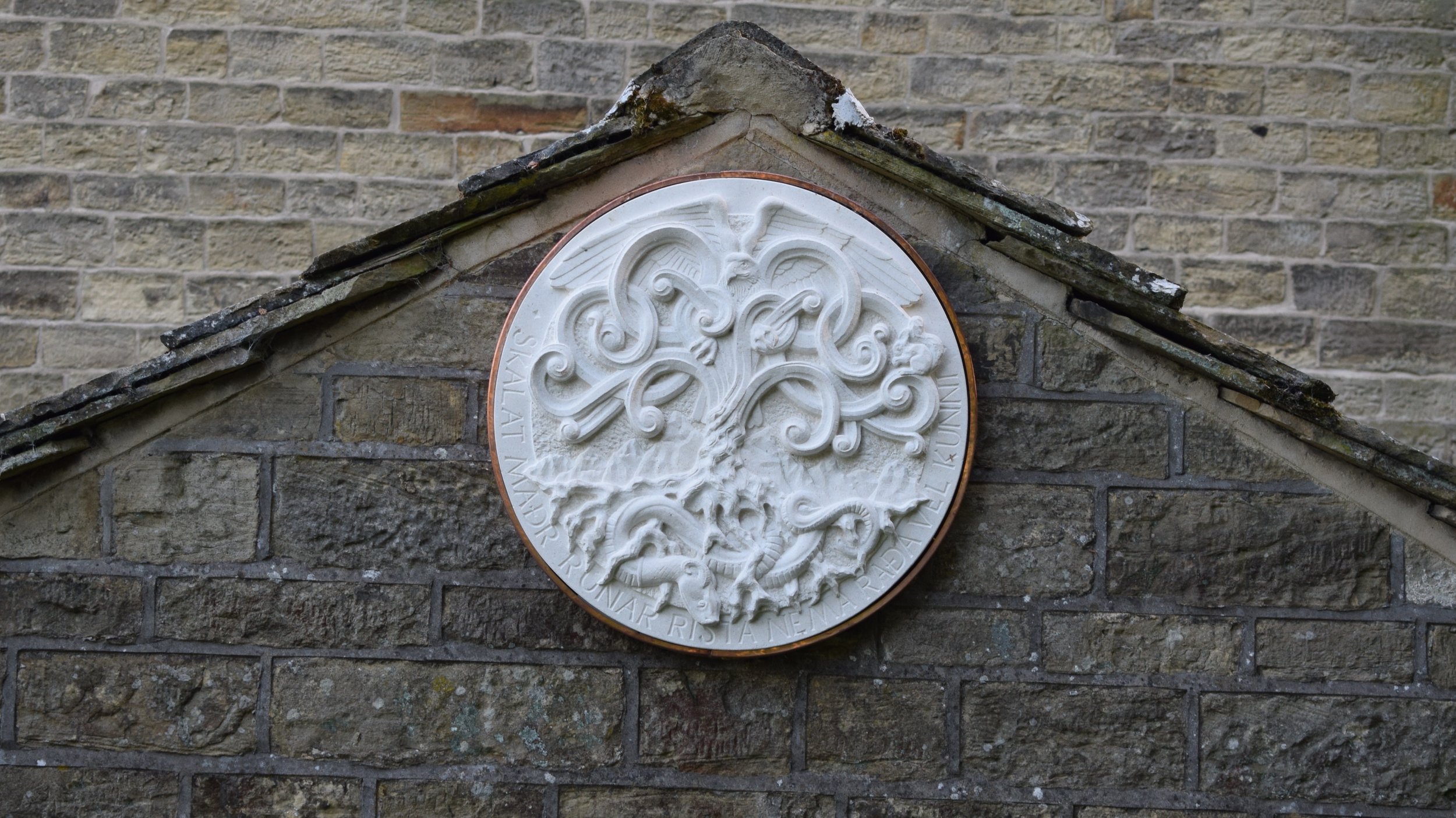 Yggdrasil roundel in copper clad frame