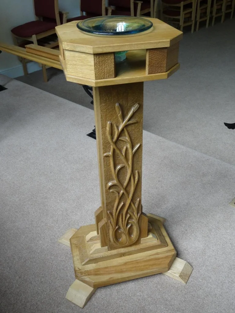 Font in Oak and Ash with handmade Bowl