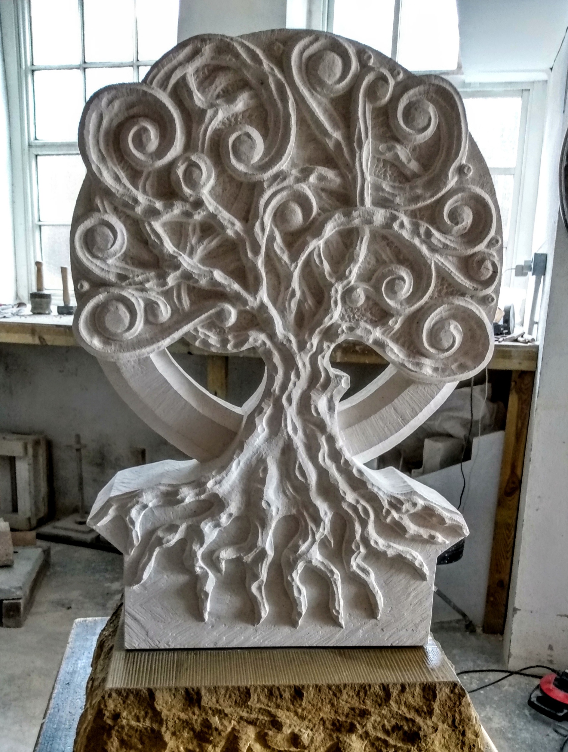 Tree of Life in French Limestone 