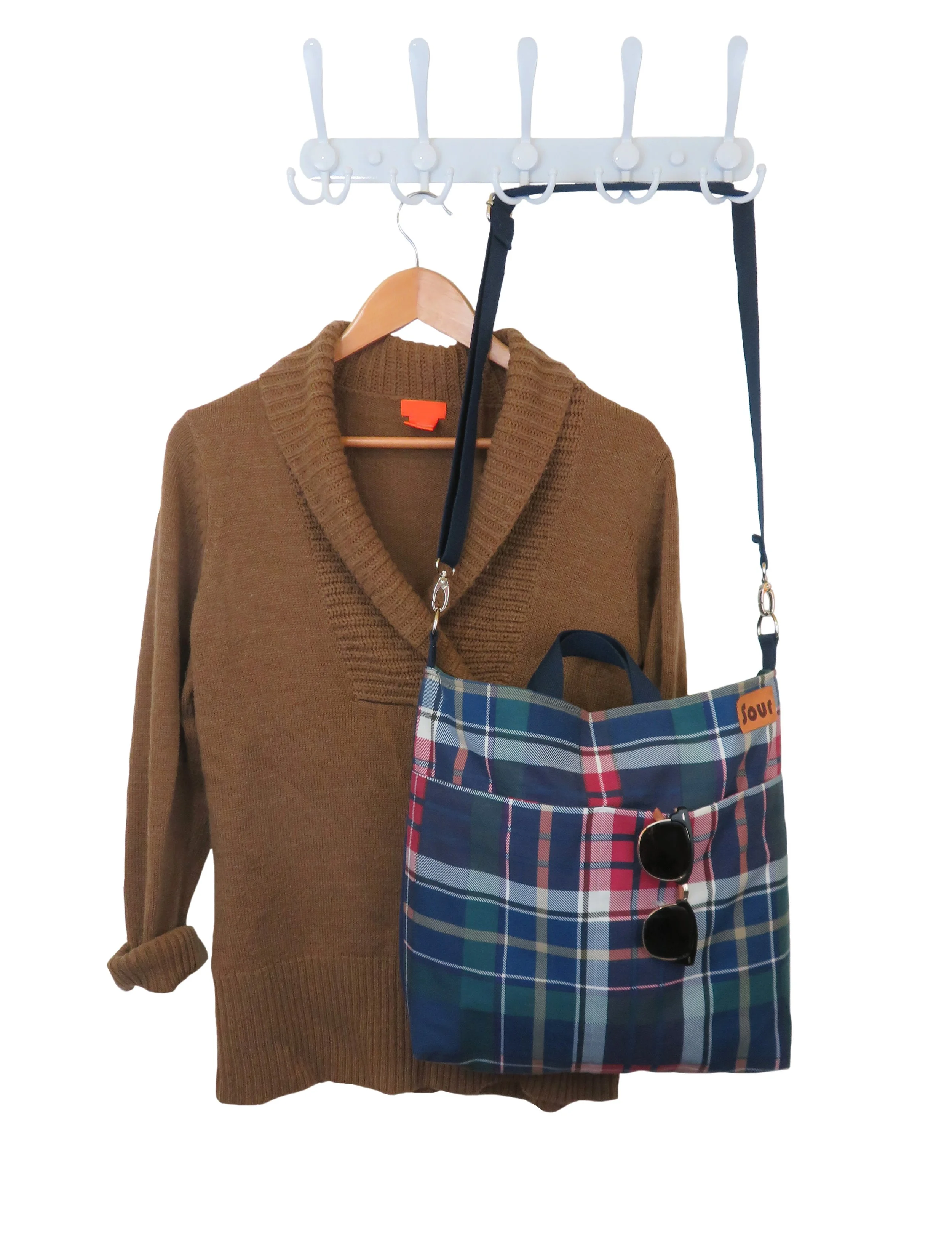 Everybody's All Right // Blue, Green and Red Plaid Crossbody Bag
