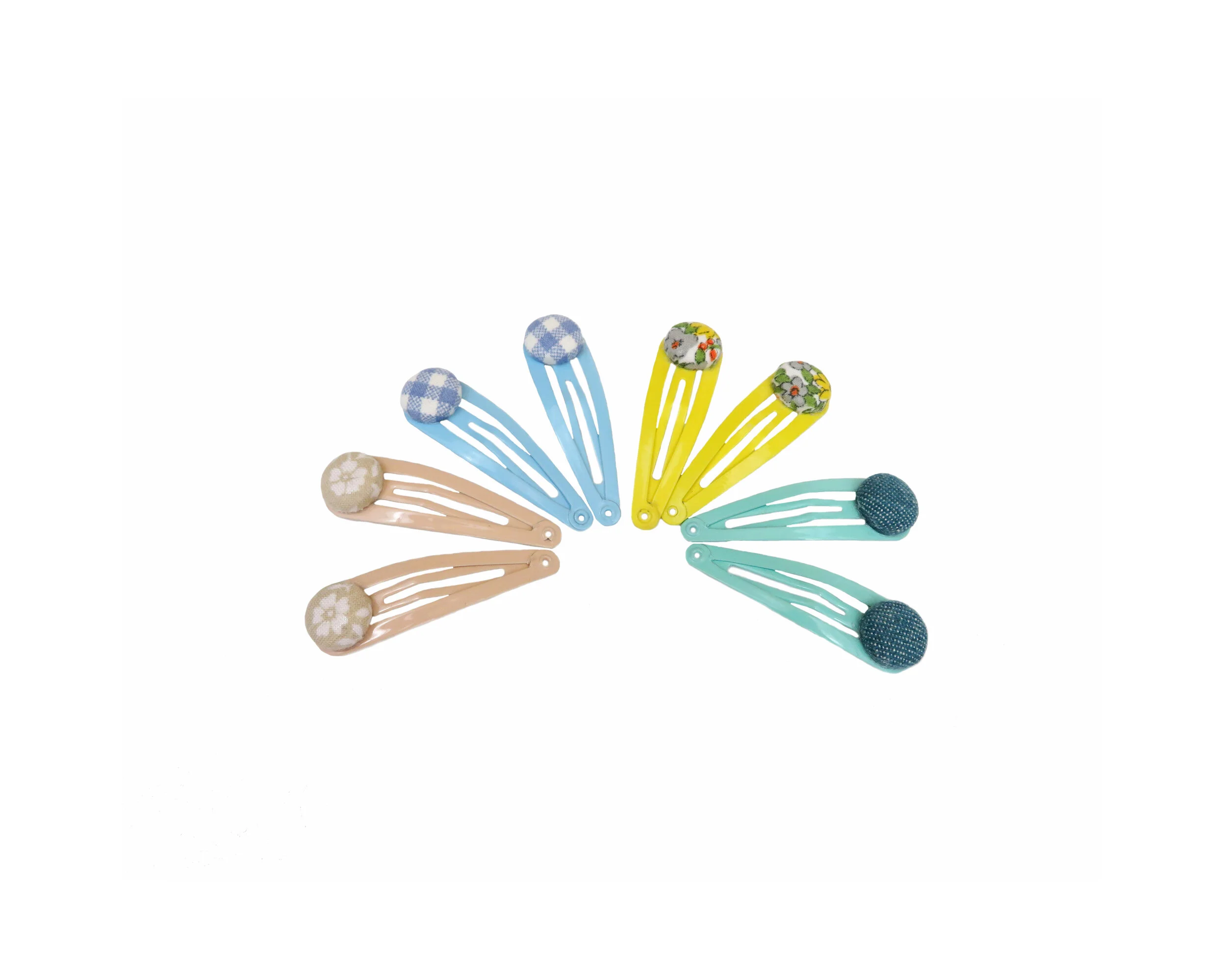 Not So Fancy// Summer Button Covered Hair Clips  (1 pair)