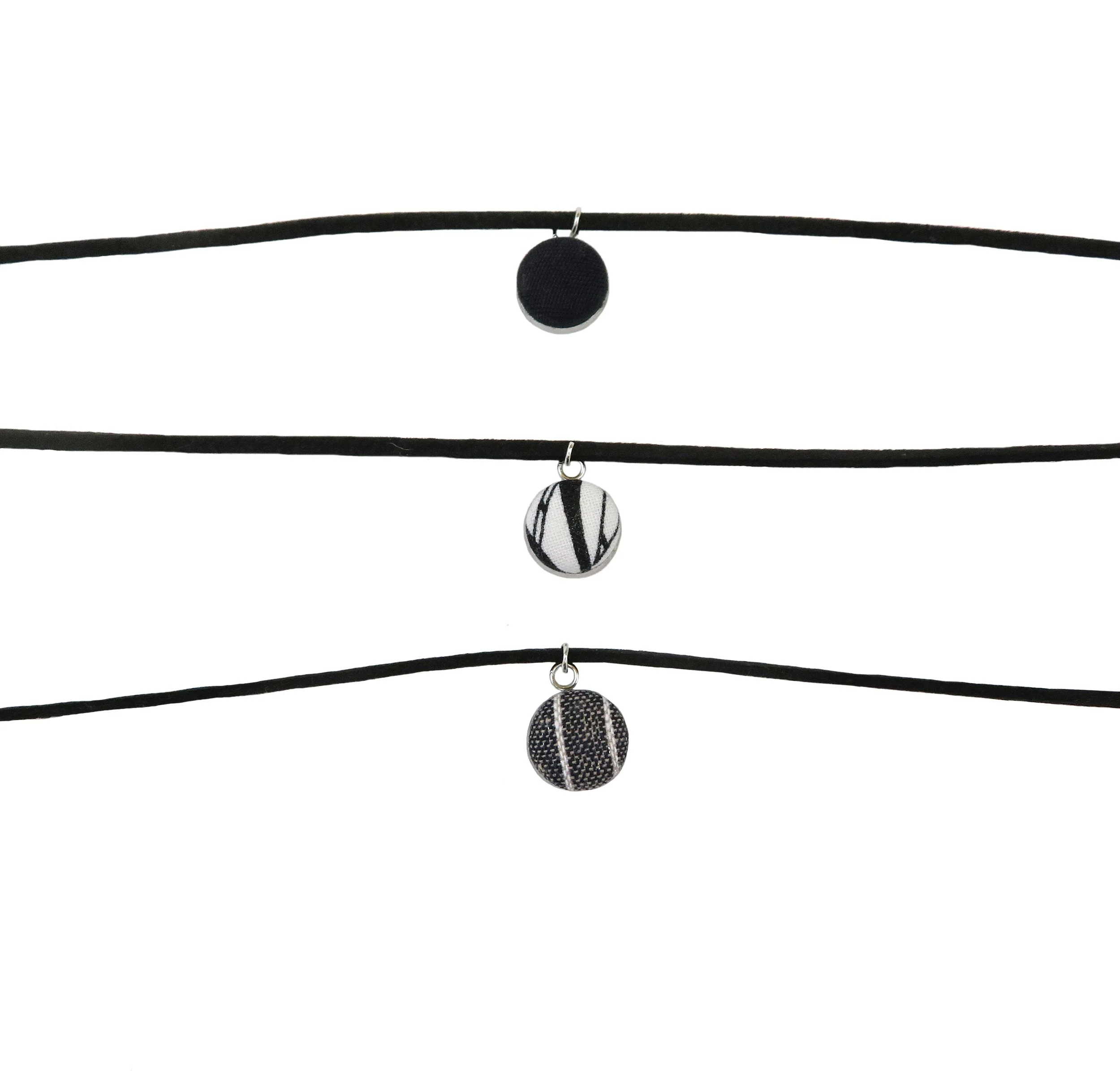 Break At the Bend// Button Covered Charm Faux Leather Wrap Choker Goth Edition