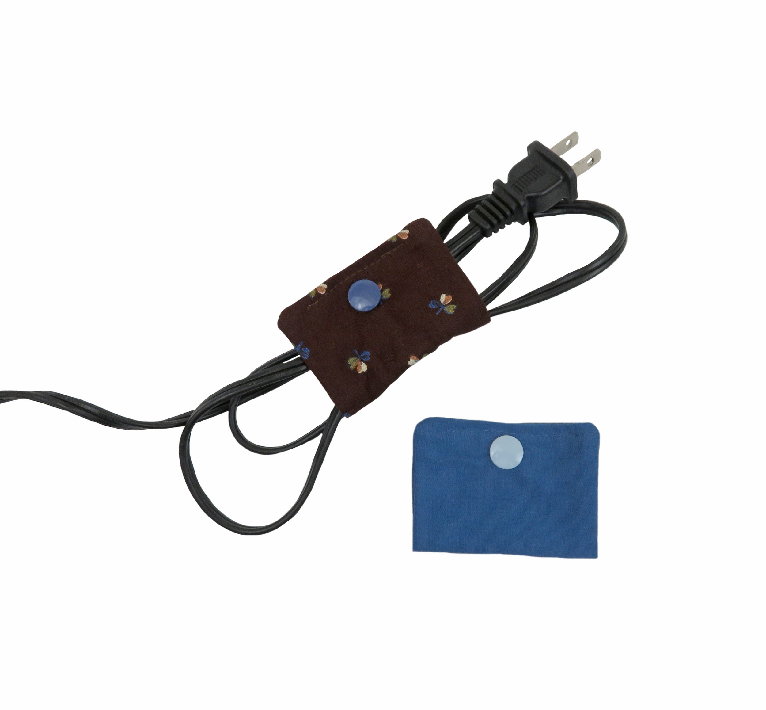 Break At the Bend// Antique Blue and Brown Floral Medium Cable Holders ( pack of 2 )