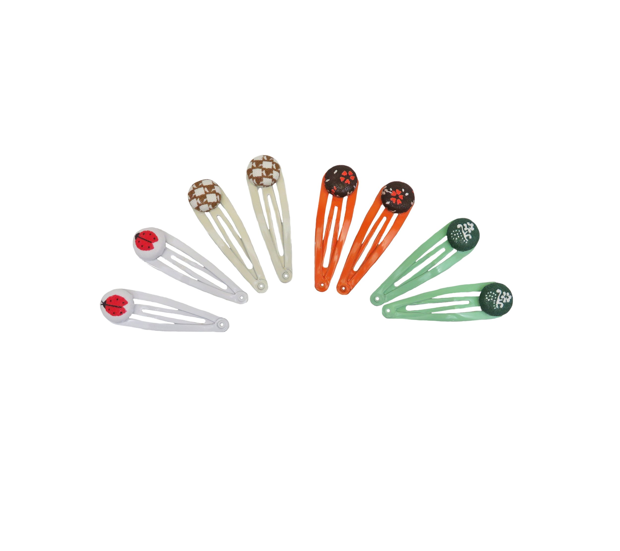 Not So Fancy// Fall Button Covered Hair Clips (1 pair)