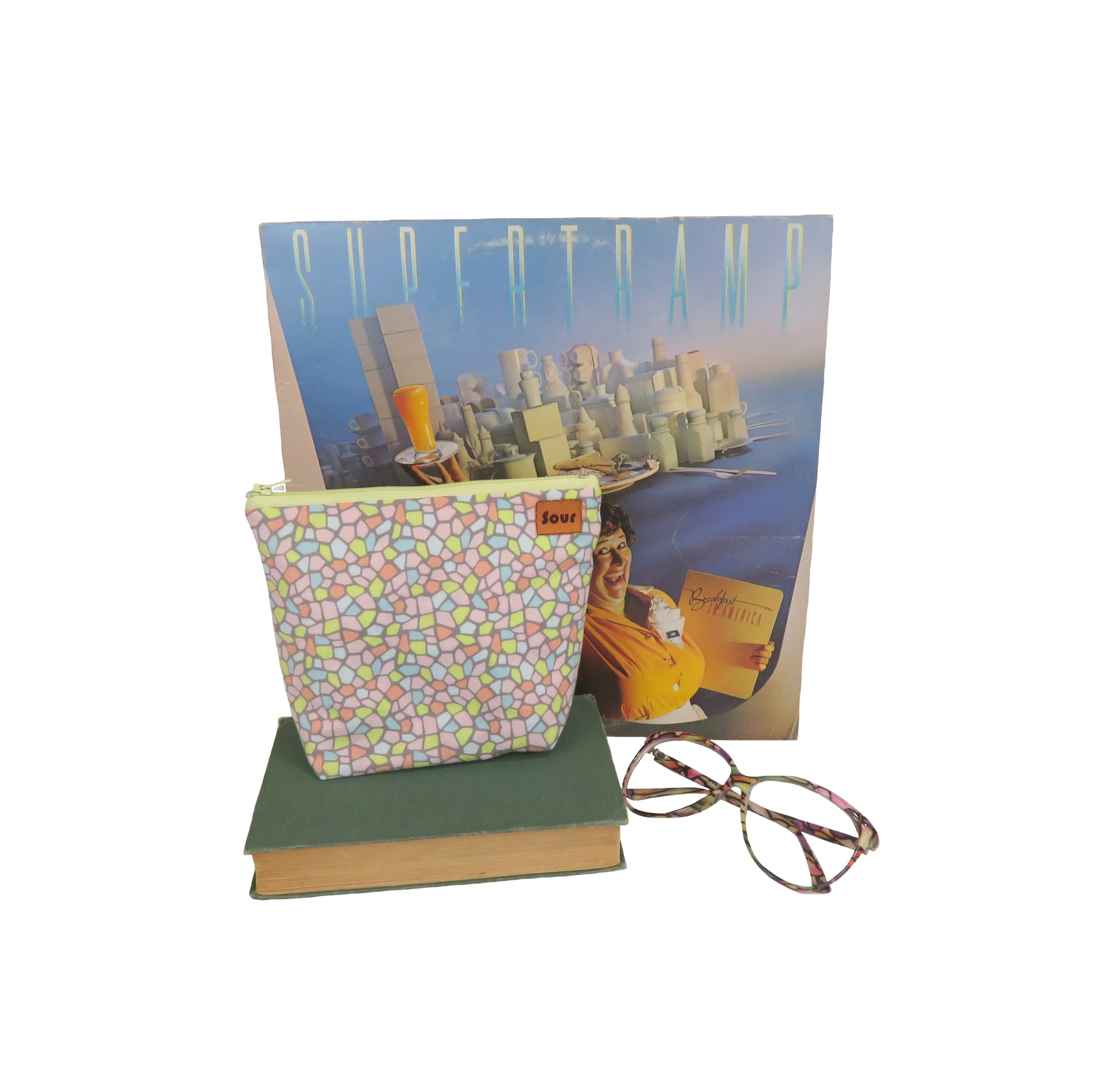 Bouncing Back// Pastel Stained Glass Print Zipper Pouch