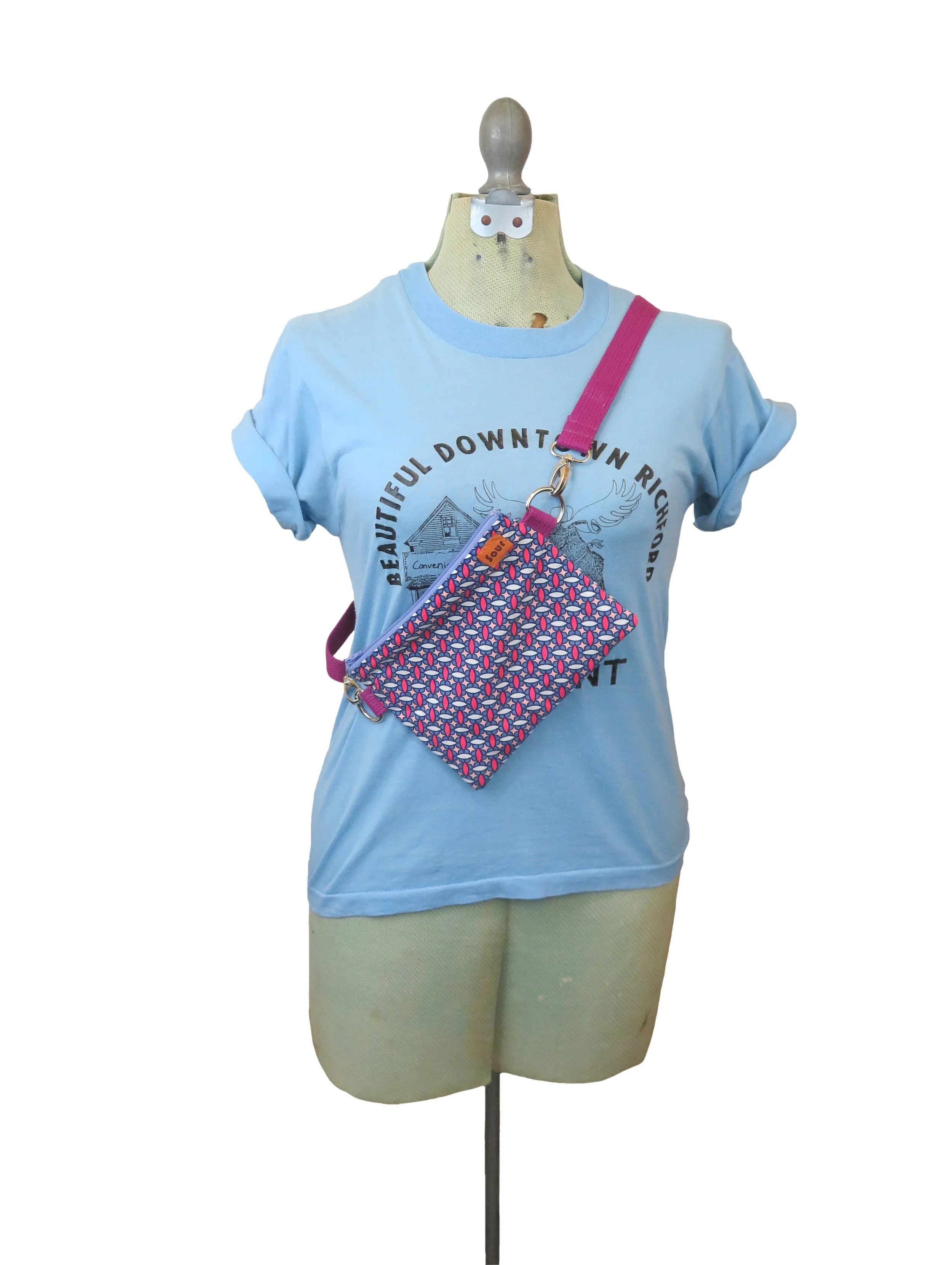 All Tied Up On The Inside// Purple, Magenta and Pink Print Belt Bag