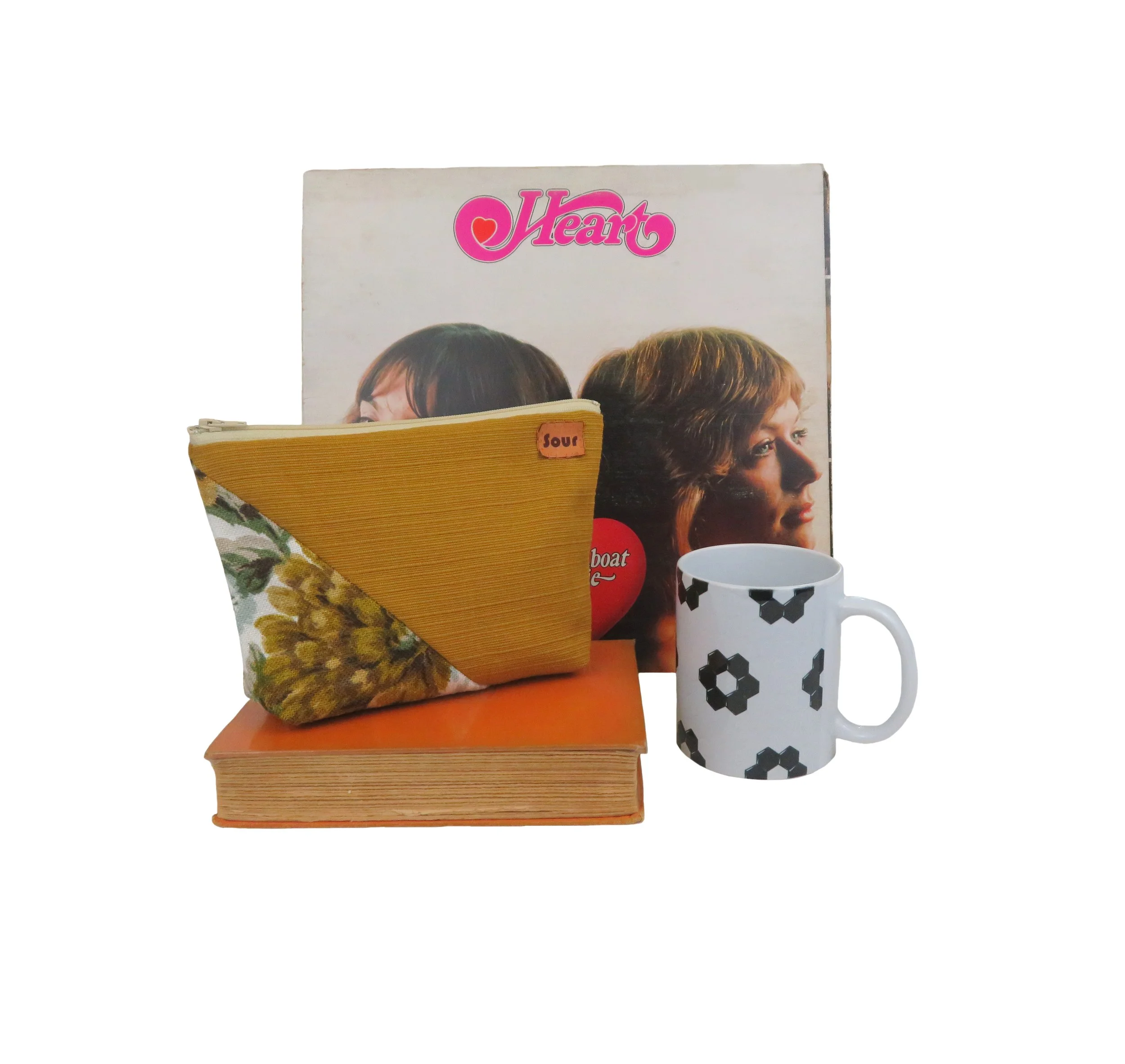 All Tied Up On The Inside// Amber and Retro Floral Zipper Pouch