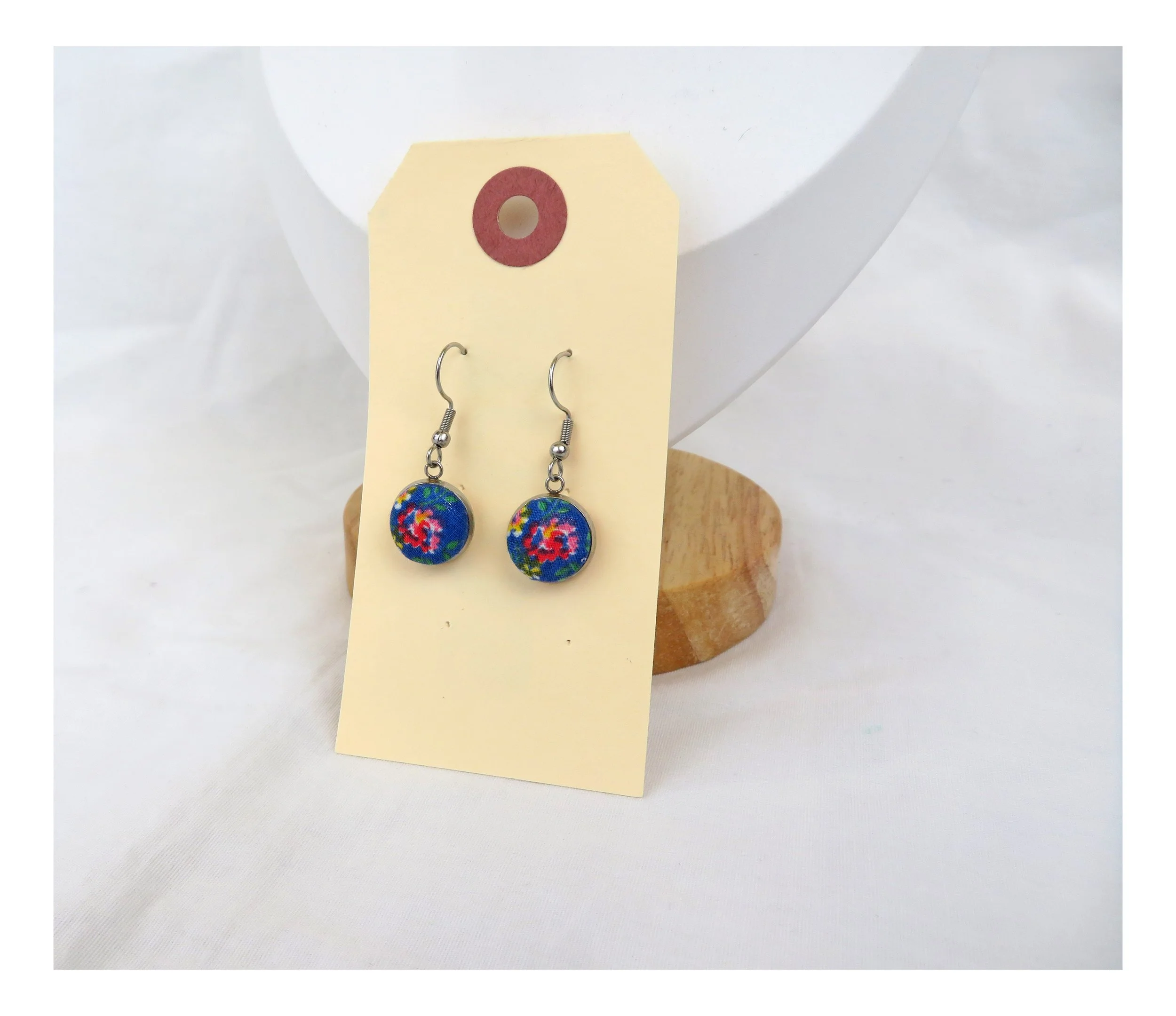Not So Fancy// Cornflower Blue Floral Hook Earrings