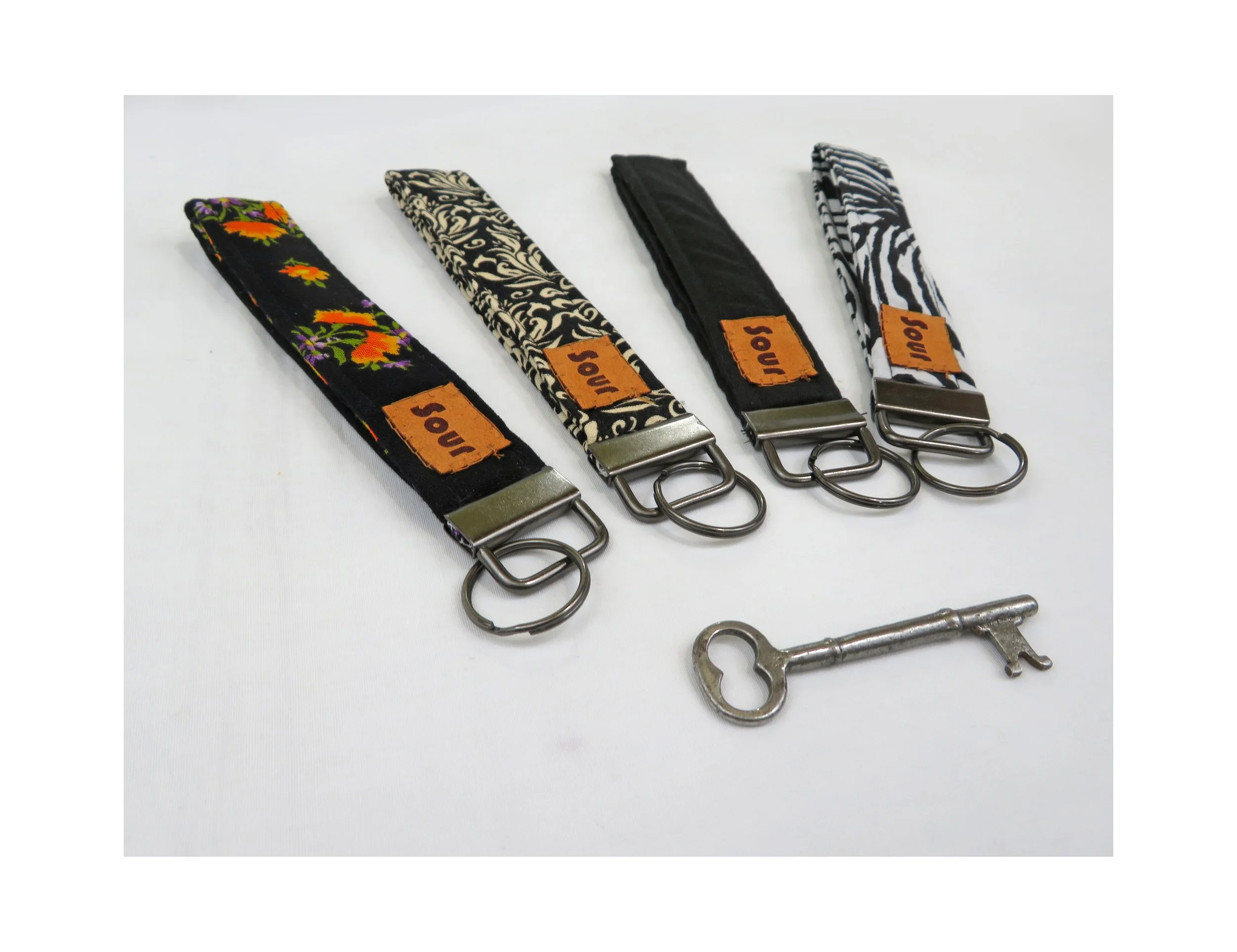 Not So Fancy// Fabric Covered Keychain/Fobs Goth Series
