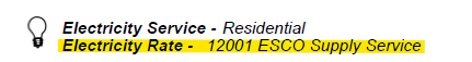 screenshot of a portion of a bill from New York State Electric and listing an ESCO supply service