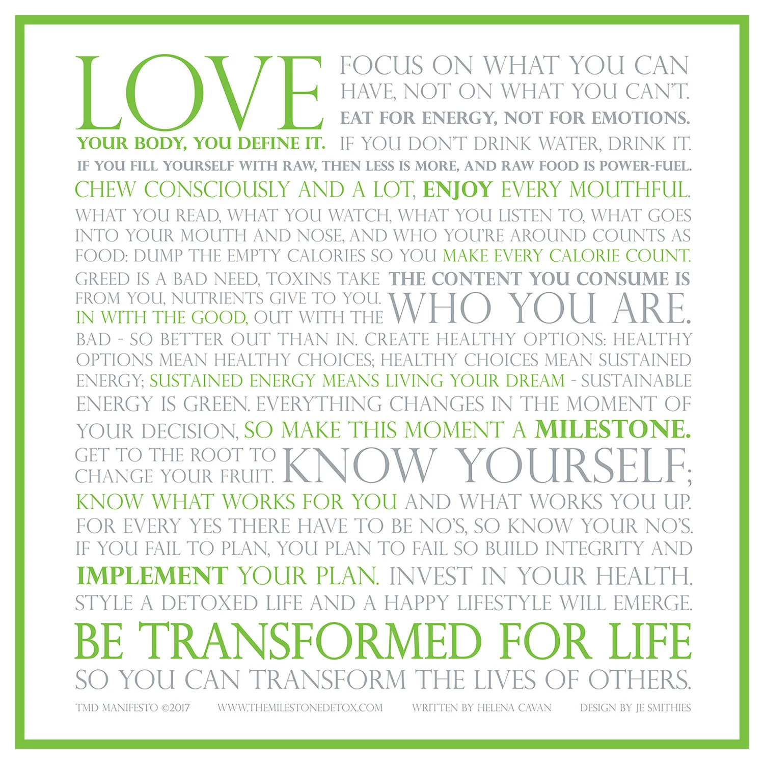 The Milestone Detox Manifesto