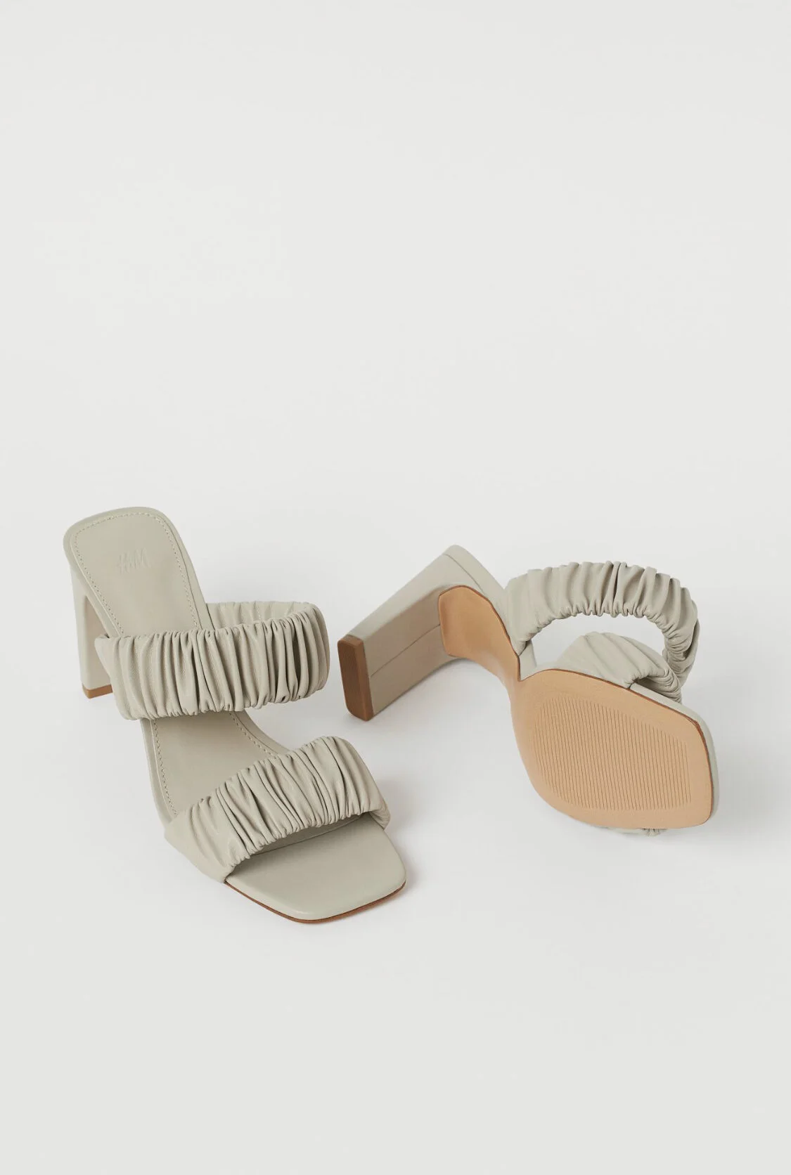 Beżowe klapki na obcasie | H&M