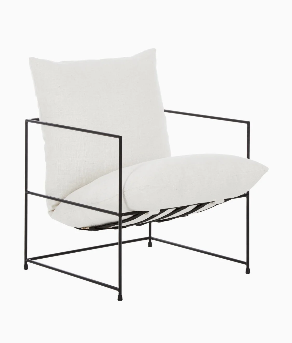 Fotel tapicerowany z metalowym stelażem Wayne | Westwing