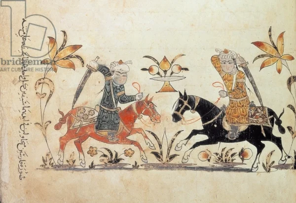 swords, horses, flowers