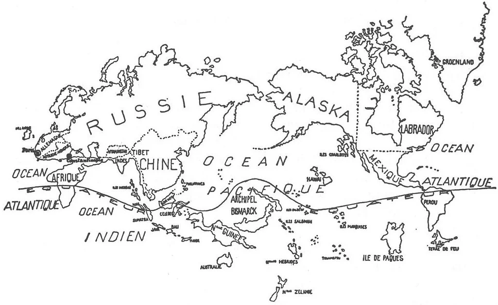 the surrealist map of the world, 1929
