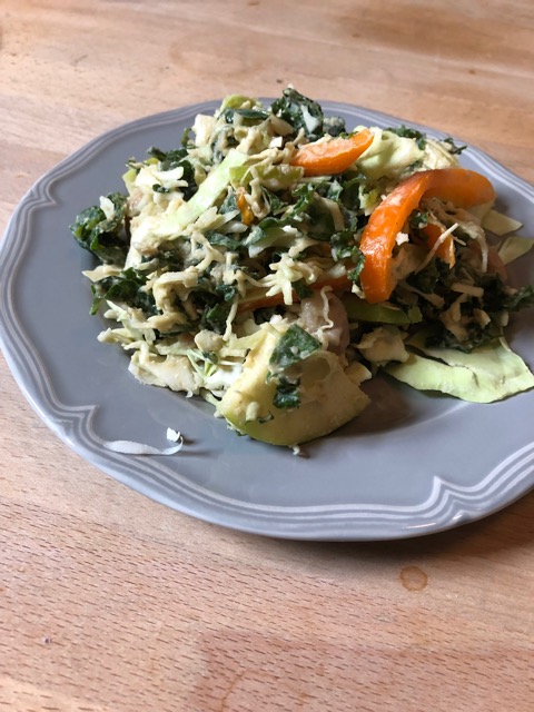 Amy’s Recipe: Kale Cabbage Slaw with Mustard-Maple Dressing