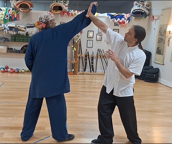 Aaron Dison providing individual martial arts instruction