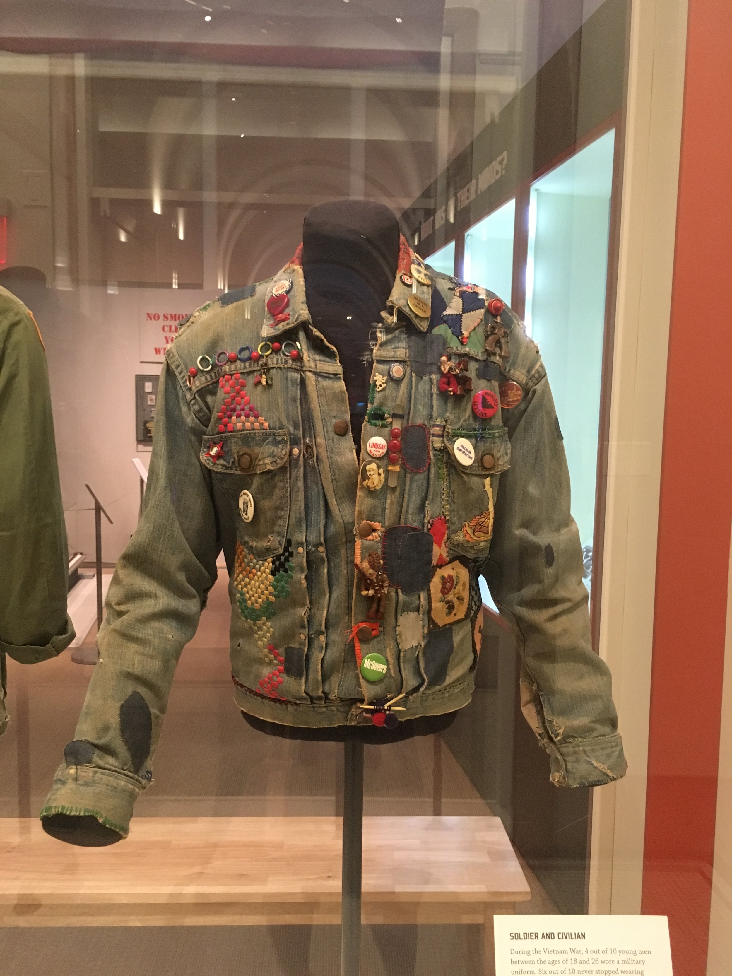 c. 1968 protest jacket on custom form.
