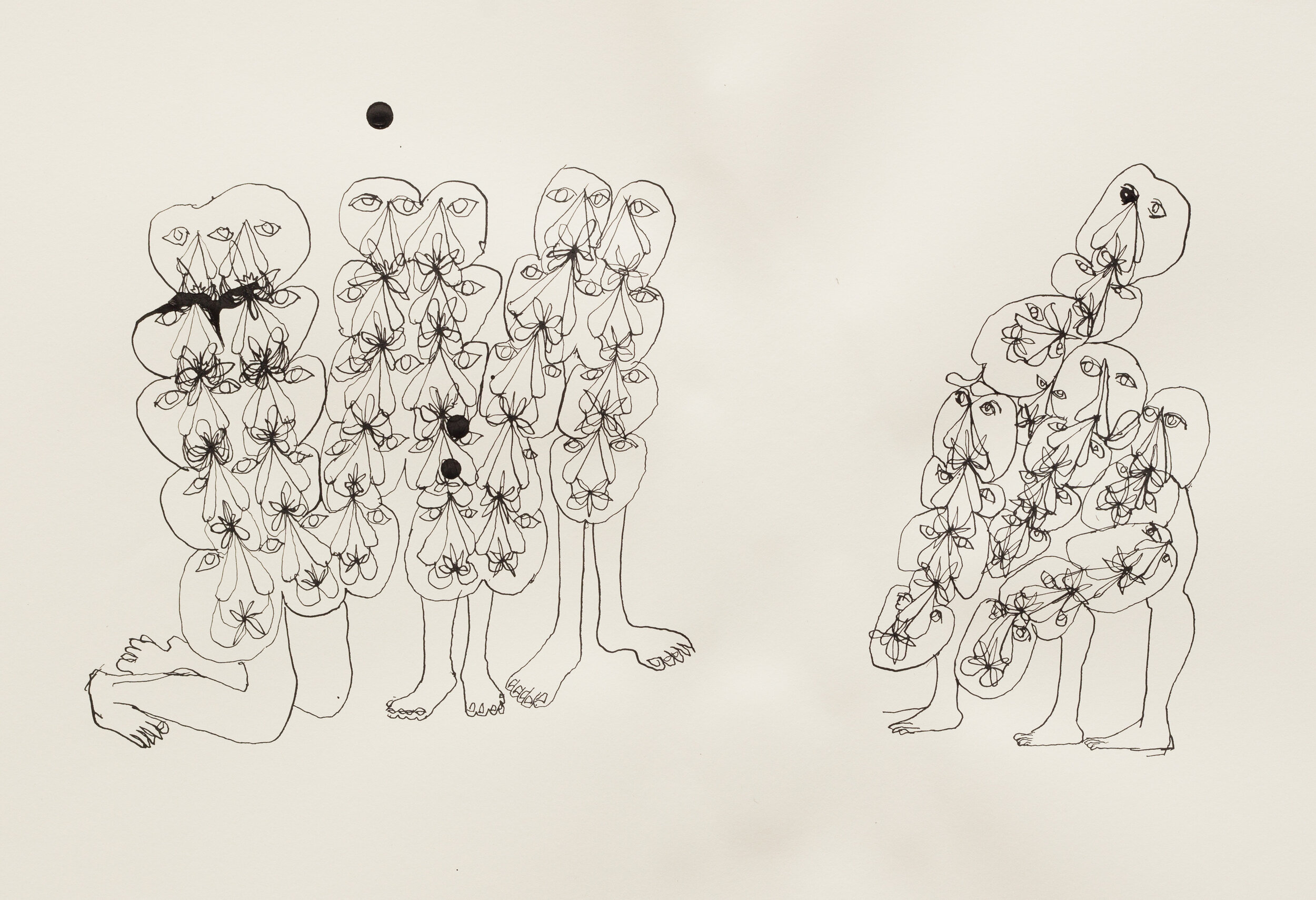 Chorus, ink on paper, 16.625” x 14”, 2020