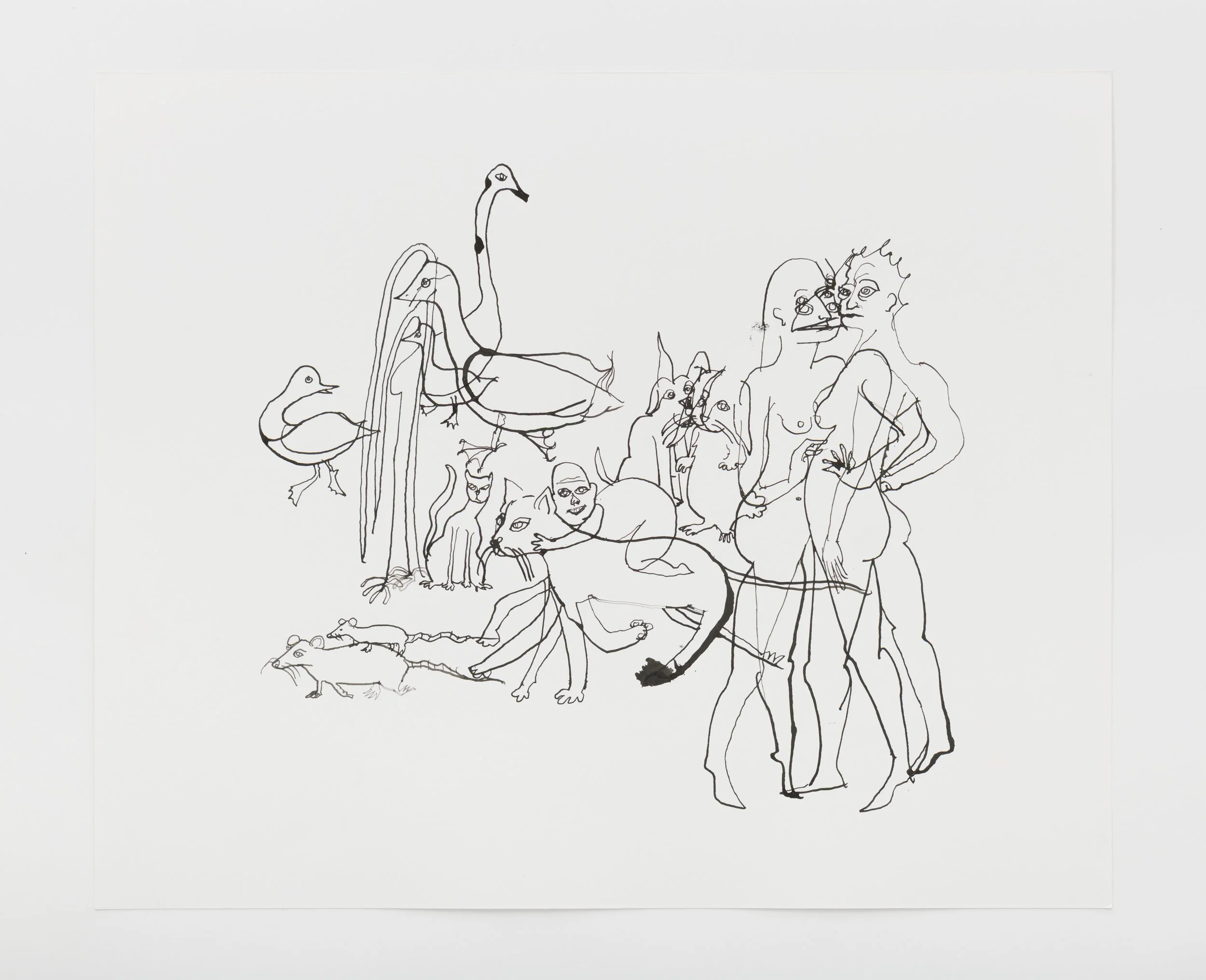 Untitled No. 1, ink on paper, 16" x 20", 2025