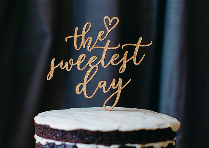 A cake topper we made for a photo shoot with Bespoken Weddings.