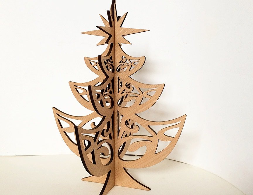 Large Wood Tree Christmas Decoration, Christmas Gift, Christmas Table Decoration