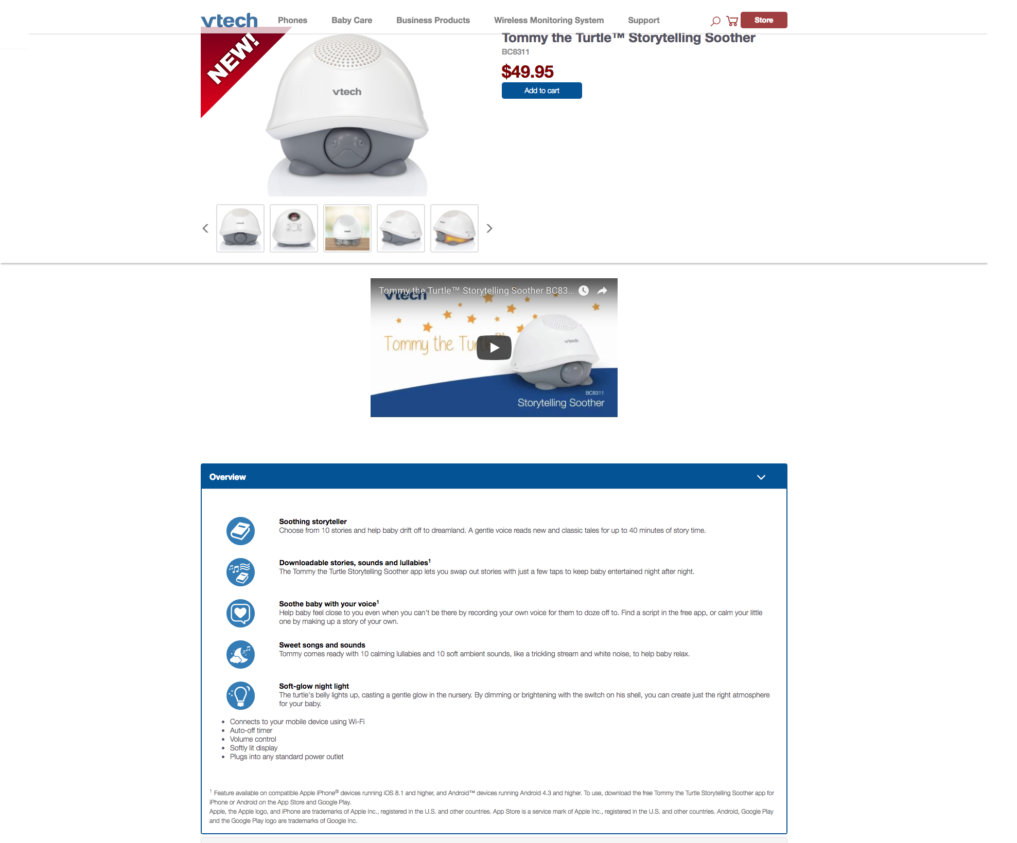 VTech Tommy the Turtle Baby Soother Product Page.png