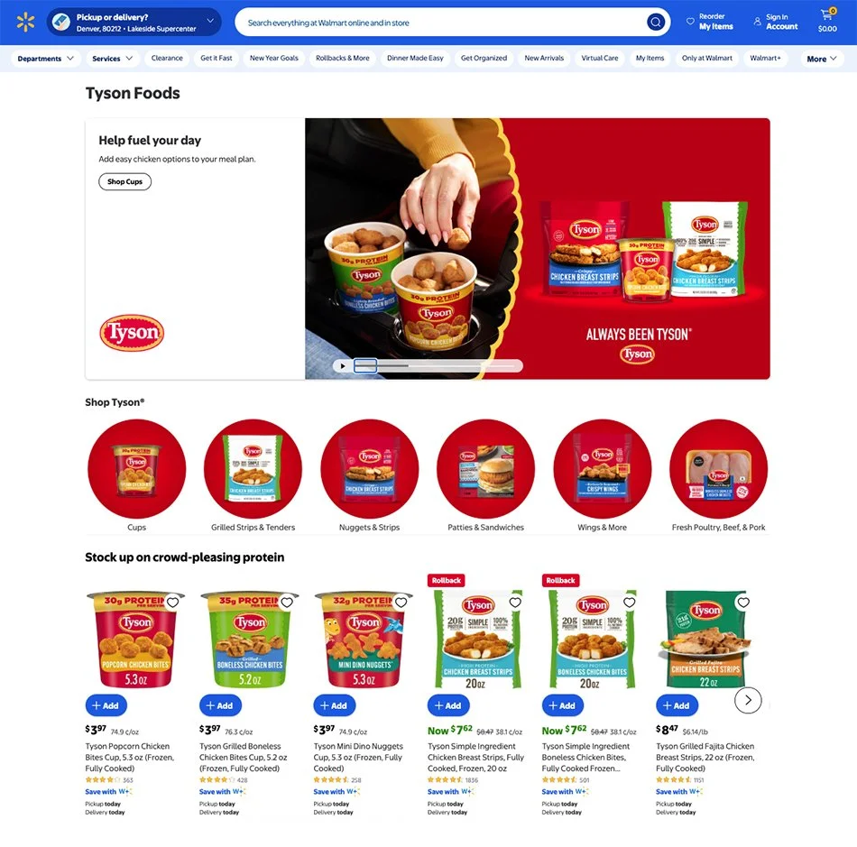 Tyson Foods Walmart Brandshop