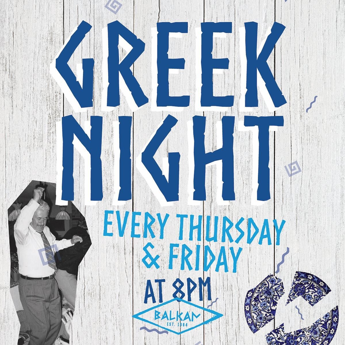 Thursday &amp; Friday are GREEK NIGHT at Balkan - OPA! 
Show starts at 8pm 
Link to book in today&rsquo;s story!

#opa #platesmashing #banffeats #balkanbanff #mybanff #greeknight #bellydance