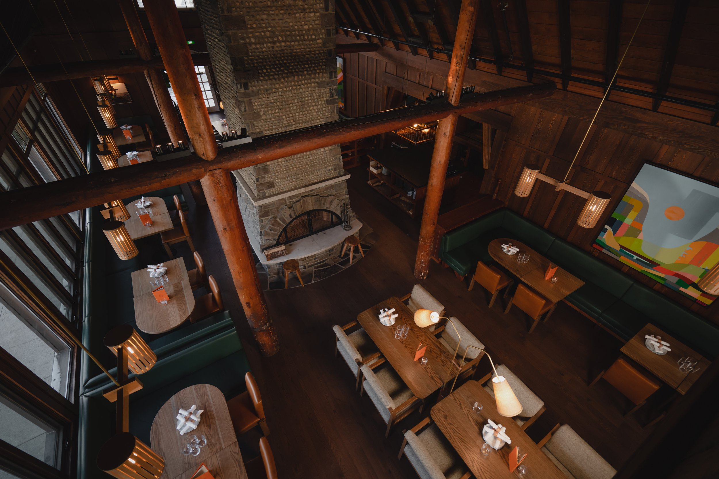 View of the Dining Area From Above