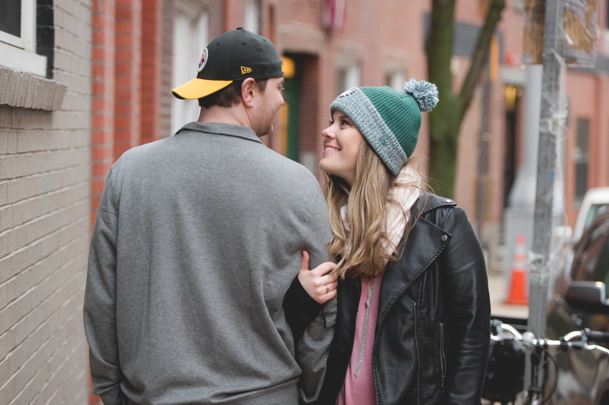 This engagement session was taken right after the Philadelphia Eagles won the Super Bowl.