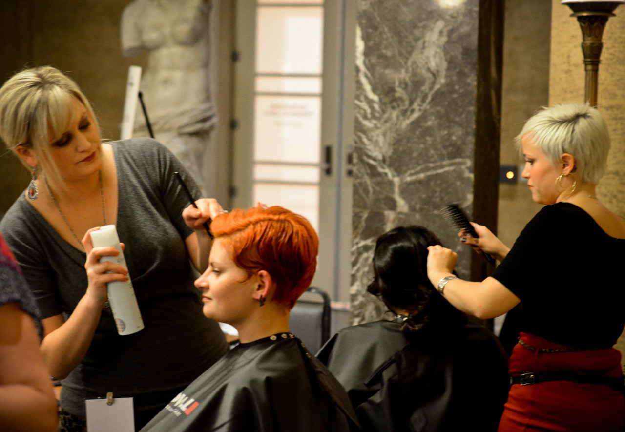  One of Us Salon. During Shine a Light 2012, guests could have an intimate and long term relationship with an artwork by getting a haircut based on it, right in the museum. See all of the haircuts   here   