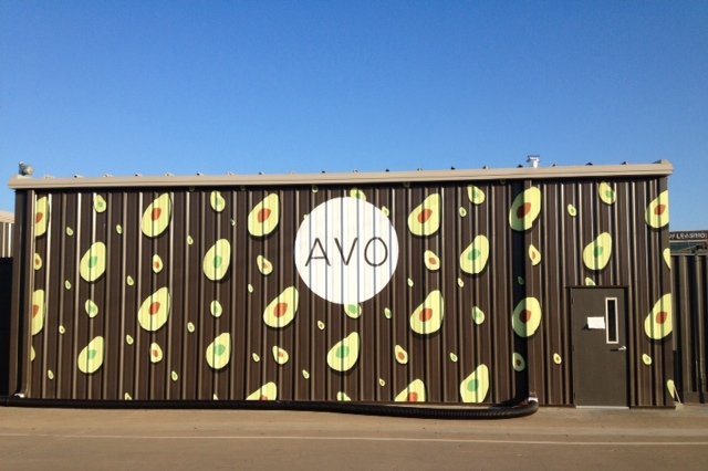 Avo Restaurant Mural and Logo. 