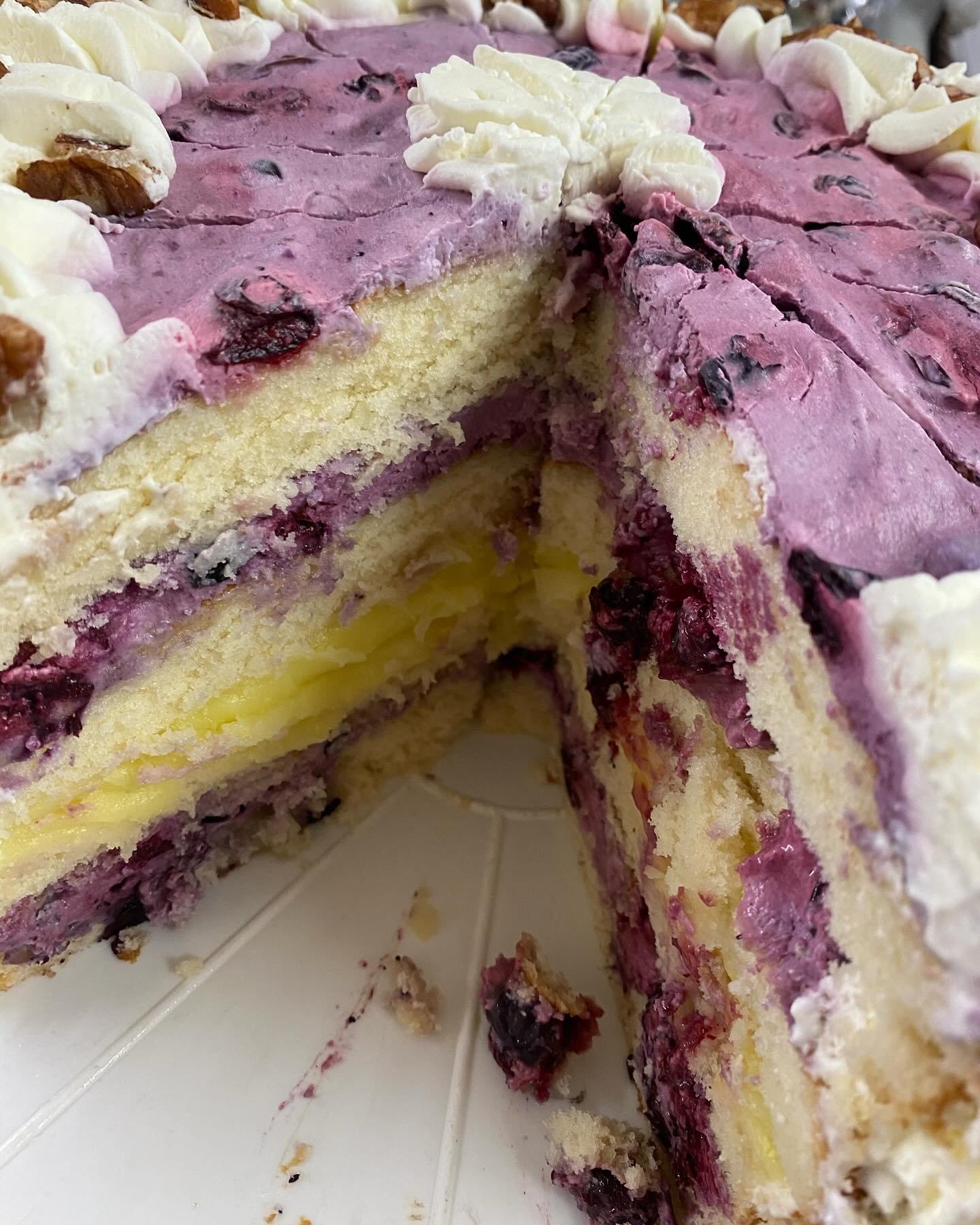 Pecan Blueberry Lemon Cream Cake.  OMG!  @everyone #tiffanystapandgrill