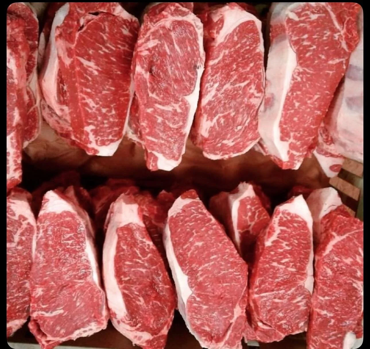 We have been busy in the kitchen!  Hand Cut 14oz Black Angus NY Strips!  #tiffanystapandgrill