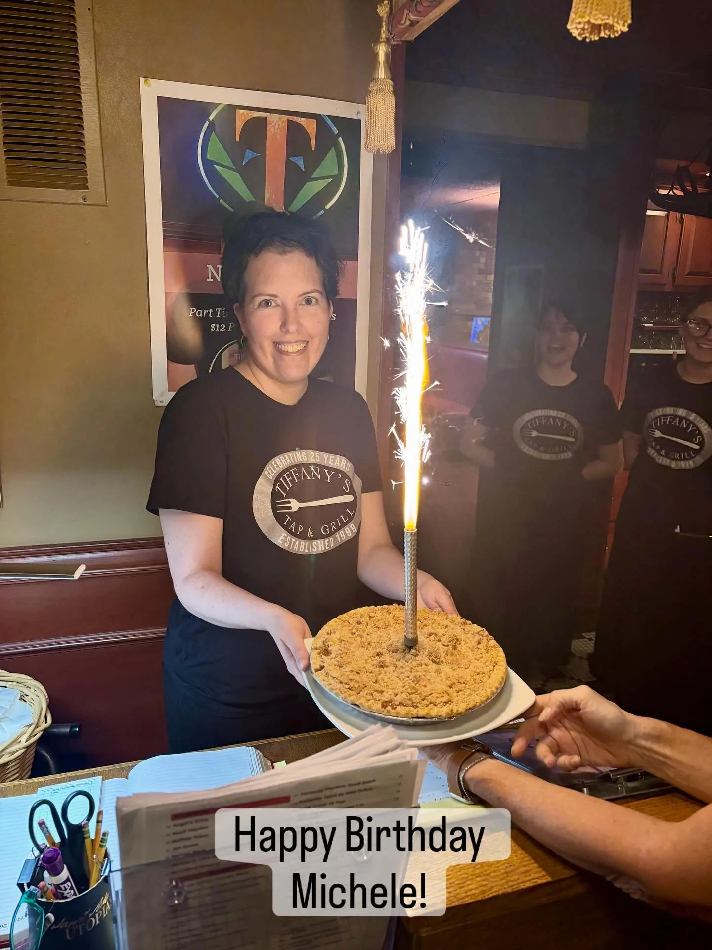 So glad to be celebrating with this young lady!  Come say &ldquo;Happy Birthday&rdquo; to Michele in the next week or so!  Thanks to all of our friends and guests who have helped Michele and her family this year. #tiffanystapandgrill @shelly_delly