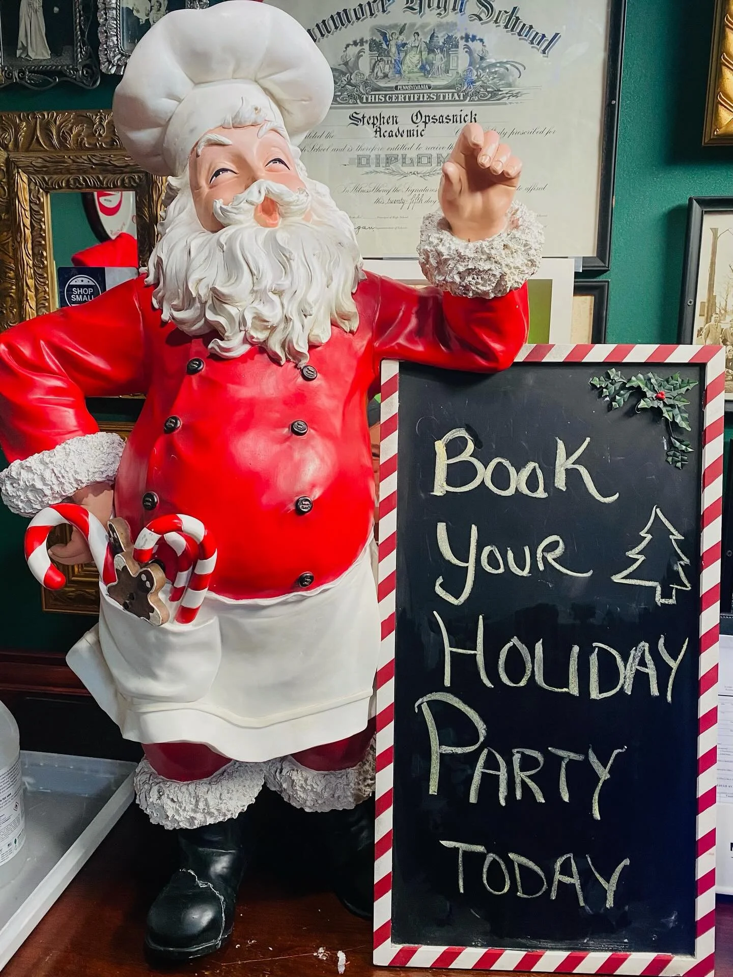 The Easiest Christmas Party Ever!  Private rooms available for as few as 20 guests. Separate checks?  No problem!  We offer a plated menu with NO PRE ORDER needed. You may also order off the regular dinner menu. The choice is yours, we help keep it e