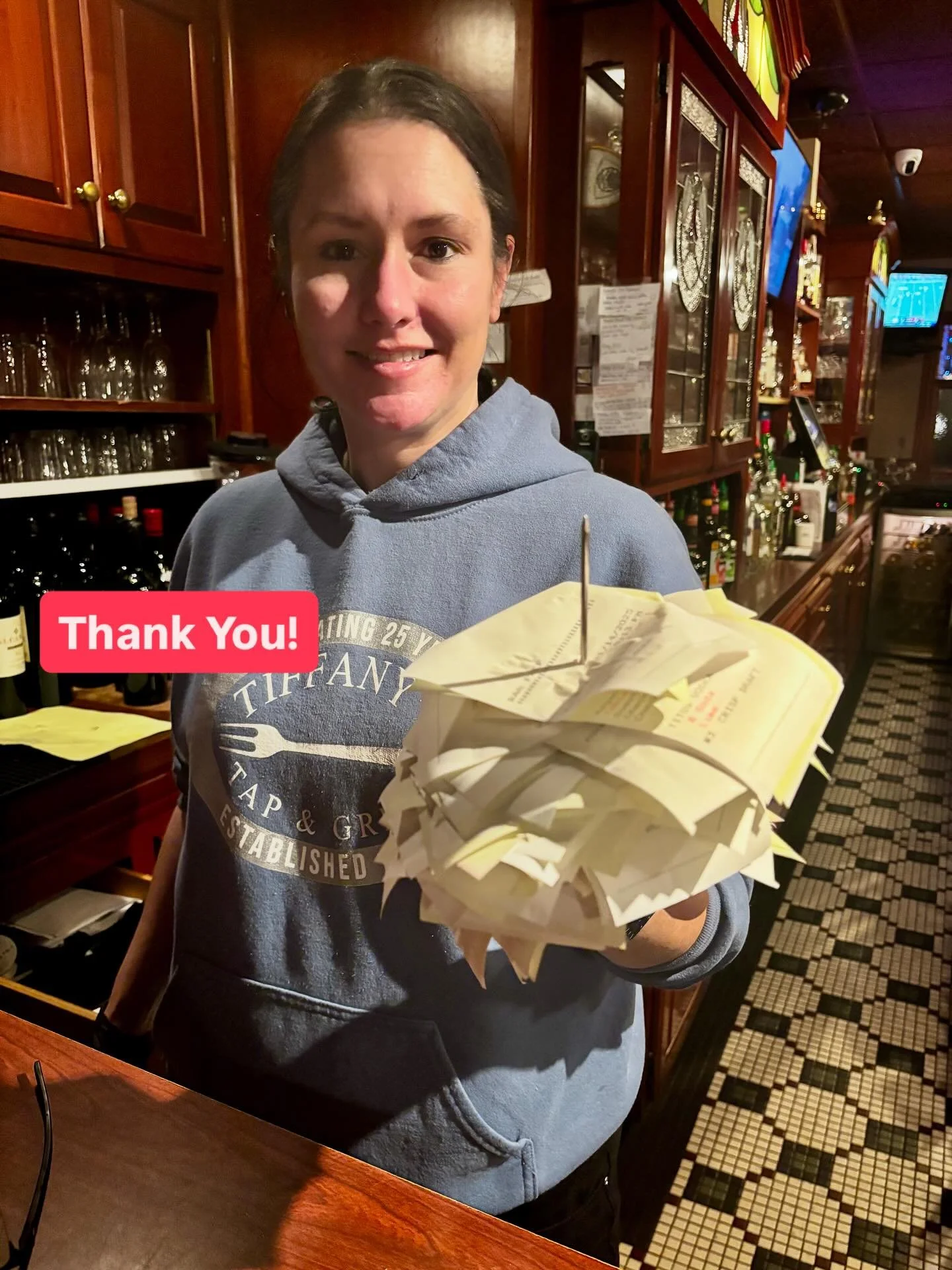 Thanks for stopping in and allowing Maria to serve you during this great Friday Night Happy Hour!  @mrf419 #tiffanystapandgrill