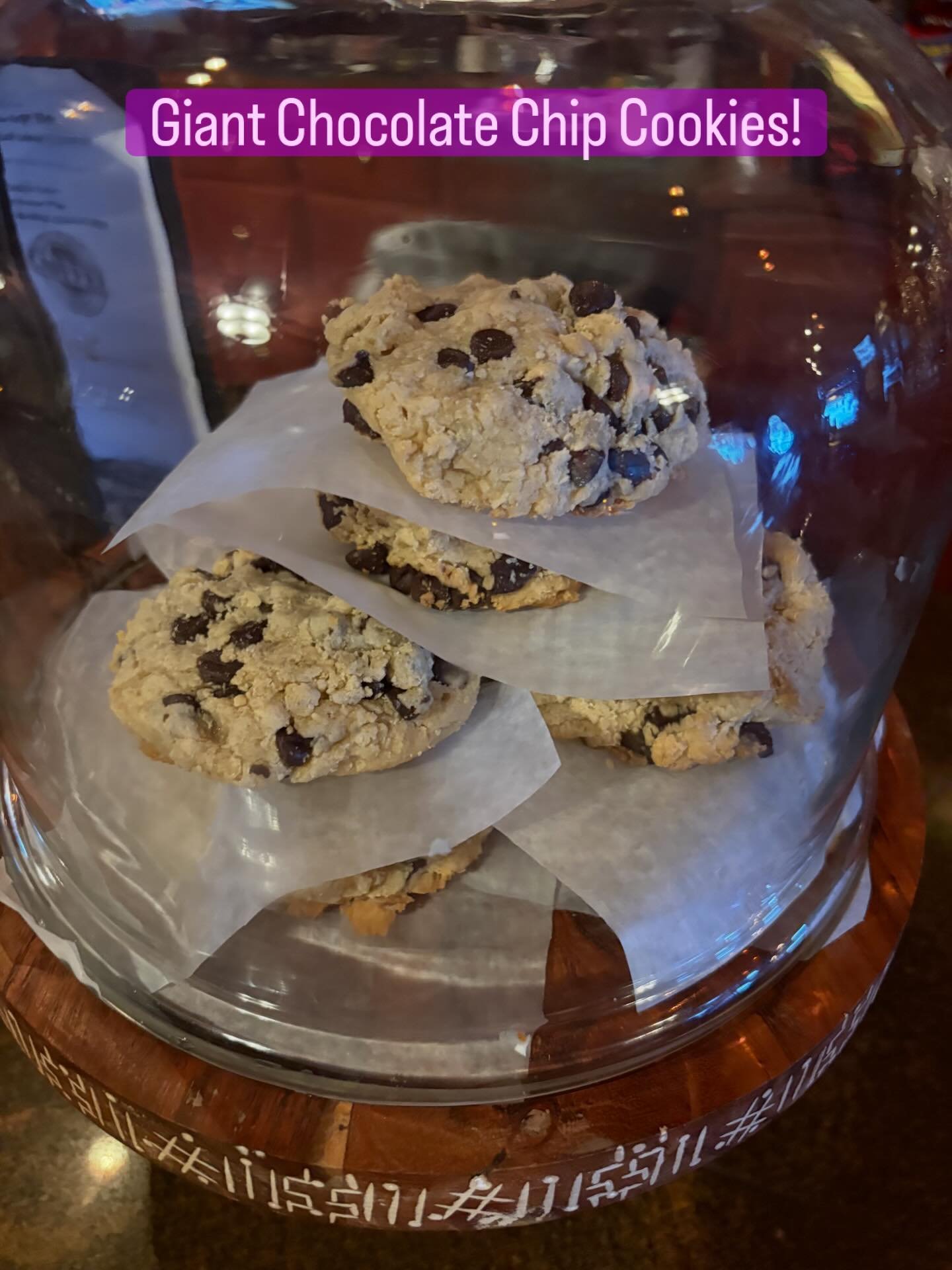 Giant Chocolate Chip Cookies are back! #tiffanystapandgrill